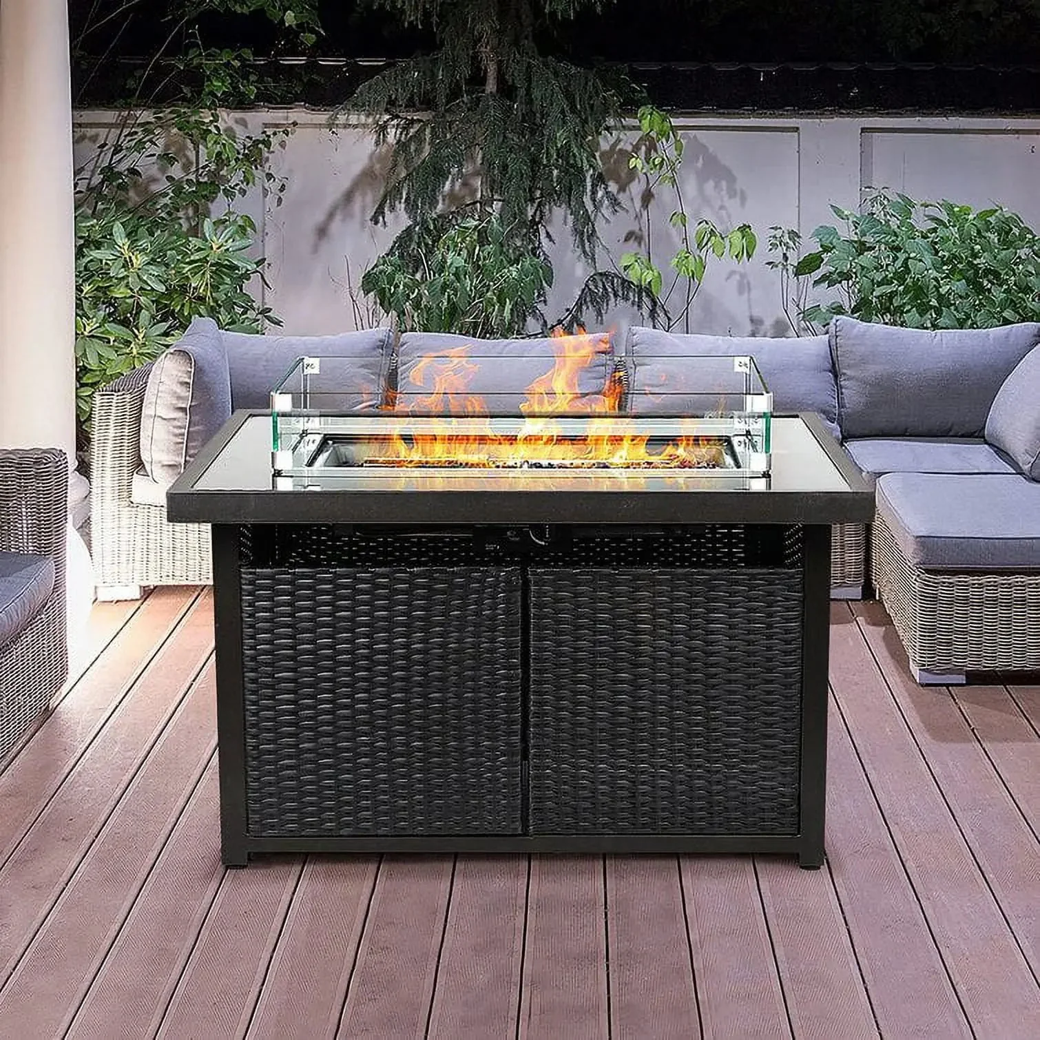 44 Inch Propane Gas Fire Pit Table With Waterproof Cover - Image 4