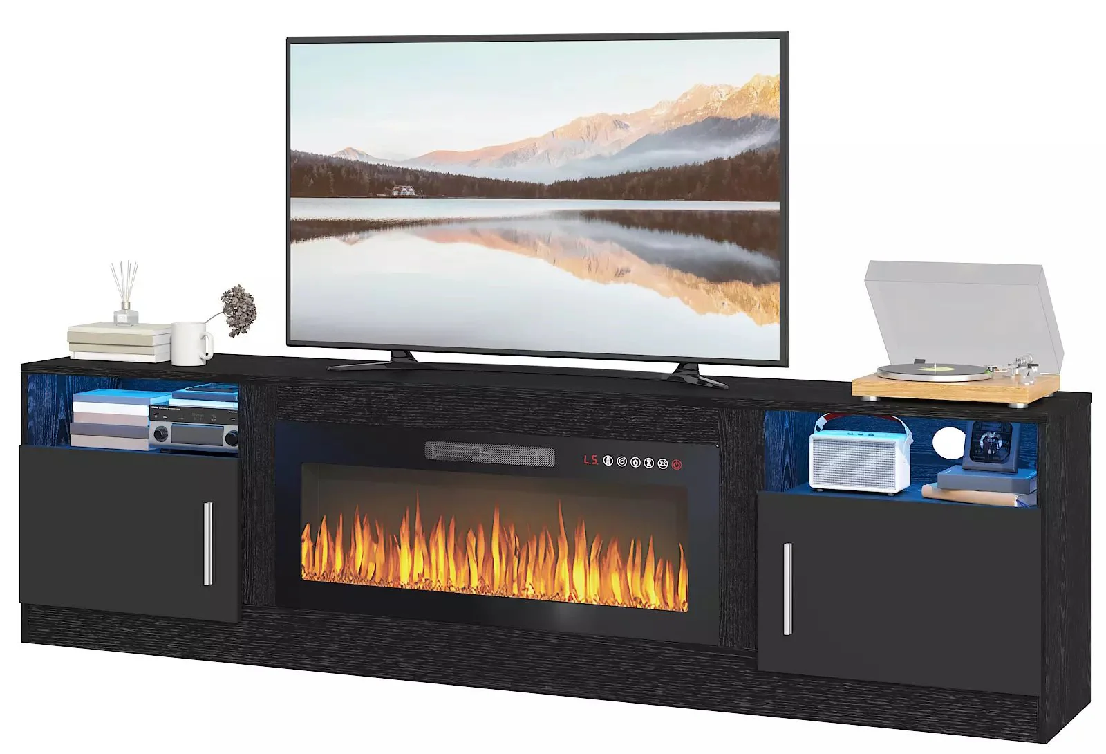PUKAMI Fireplace TV Stand for TVs Up to 90" TV with 36" Electric Fireplace - Image 16