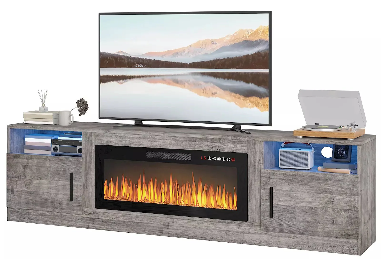 PUKAMI Fireplace TV Stand for TVs Up to 90" TV with 36" Electric Fireplace - Image 24