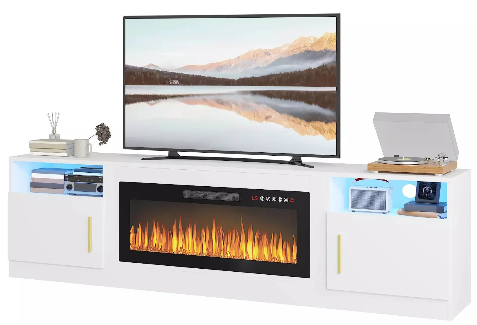 PUKAMI Fireplace TV Stand for TVs Up to 90" TV with 36" Electric Fireplace - Image 8