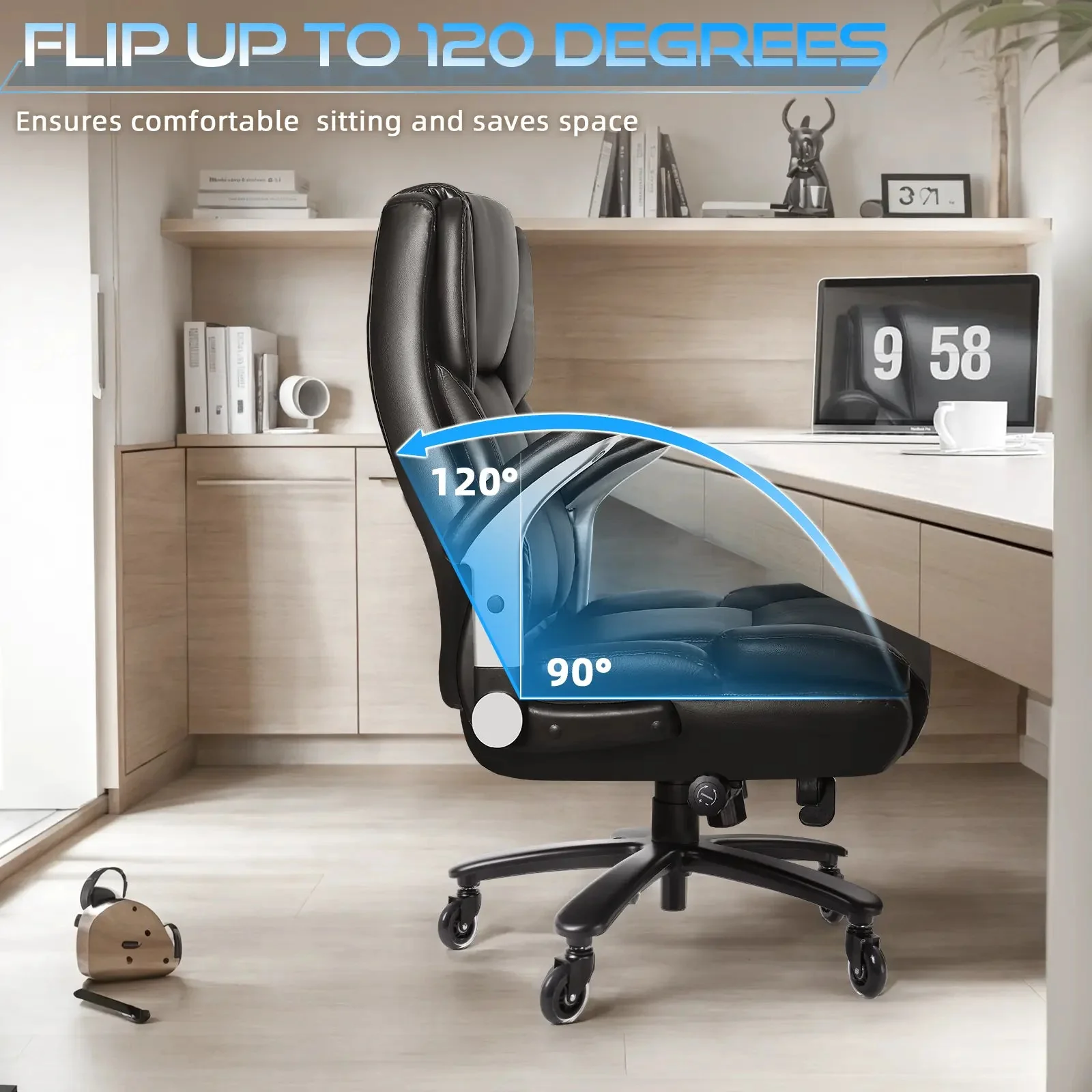 VITESSE 600lbs Large Heavy Duty Office Chair with Flip up Armrest, Big and Tall Office Chair - Image 7