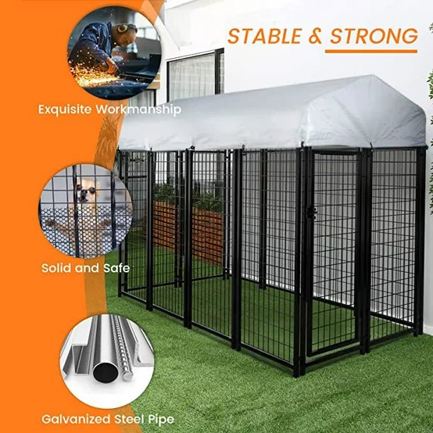Waleaf 8x4x6 FT Outdoor Dog Kennel for Large Dogs - Image 4