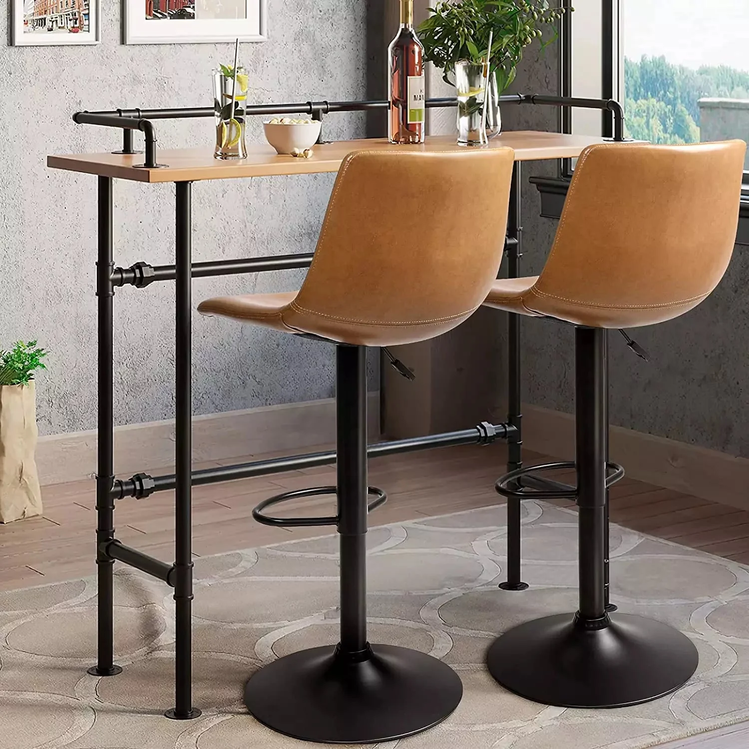 BOSSIN Bar Stools Set of 2 Modern Swivel Bar Chairs - Image 23