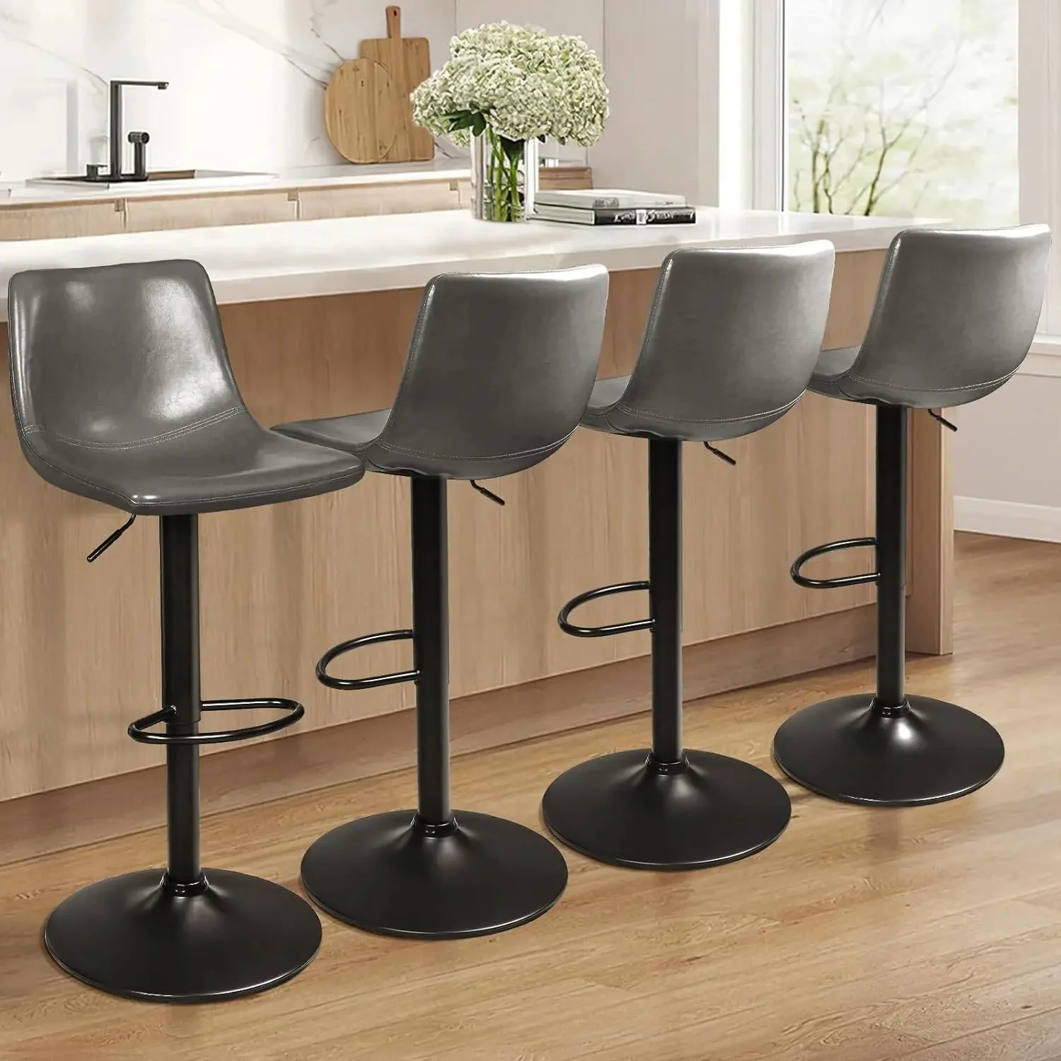 BOSSIN Bar Stools Set of 2 Modern Swivel Bar Chairs - Image 34