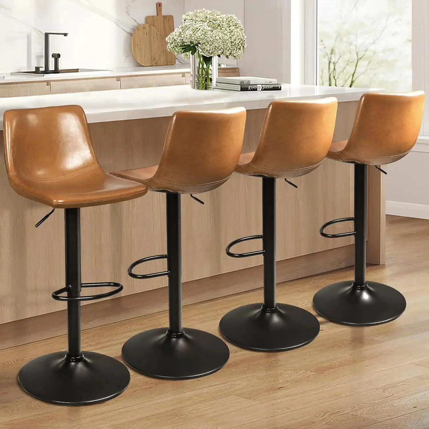BOSSIN Bar Stools Set of 2 Modern Swivel Bar Chairs - Image 35
