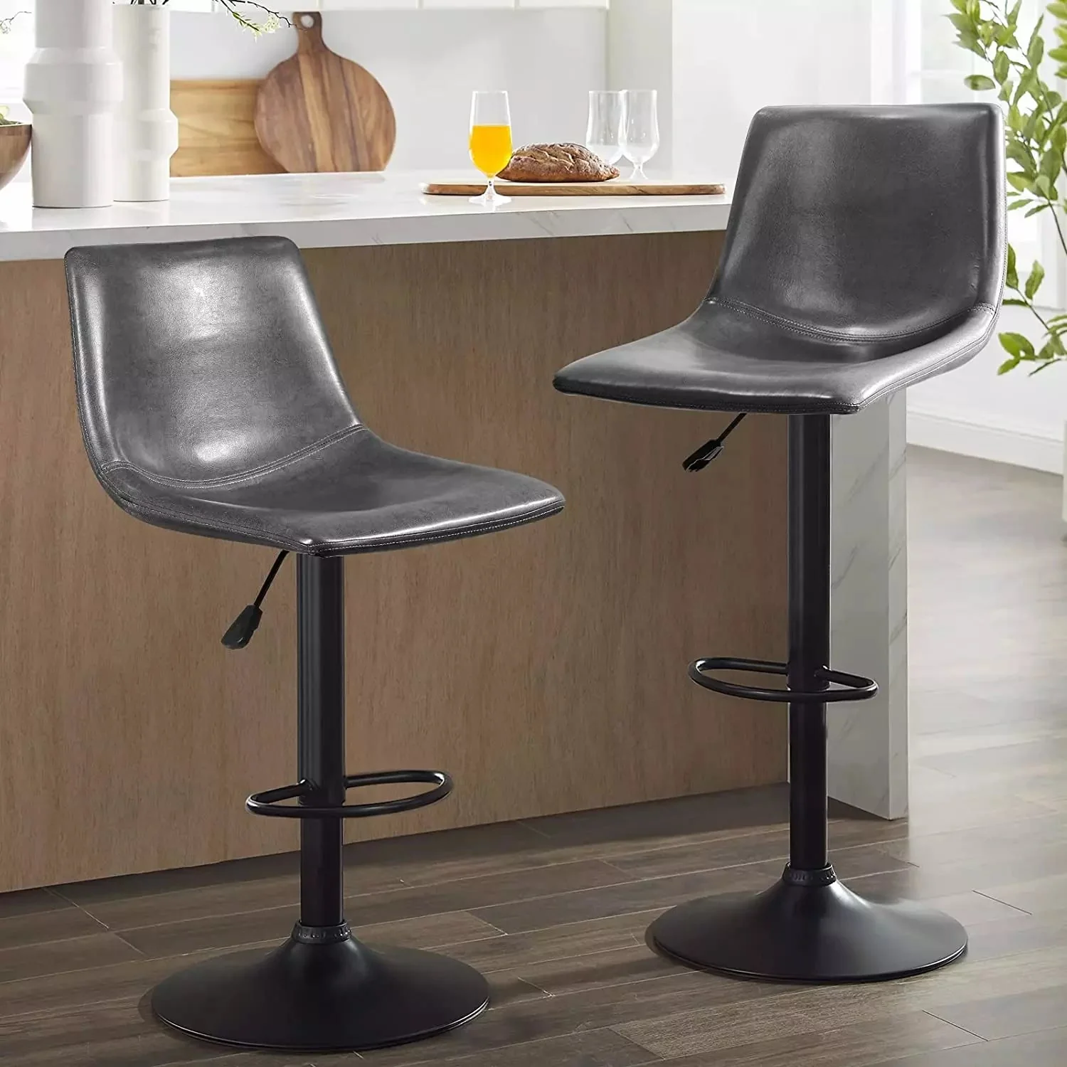 BOSSIN Bar Stools Set of 2 Modern Swivel Bar Chairs - Image 9