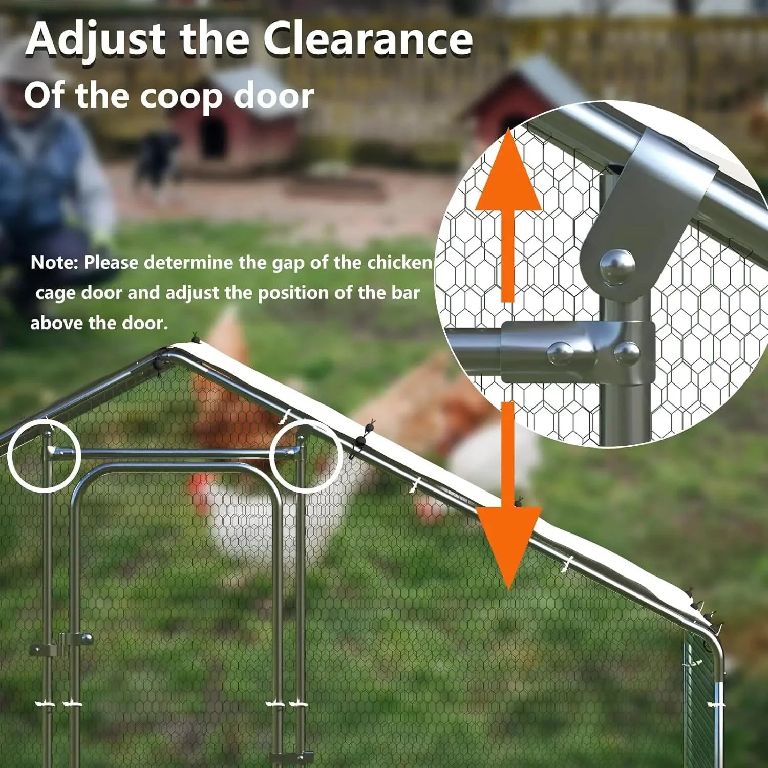 BOSSIN Bold Chicken Coop Run Large Metal Chicken Pen Outdoor - Image 4