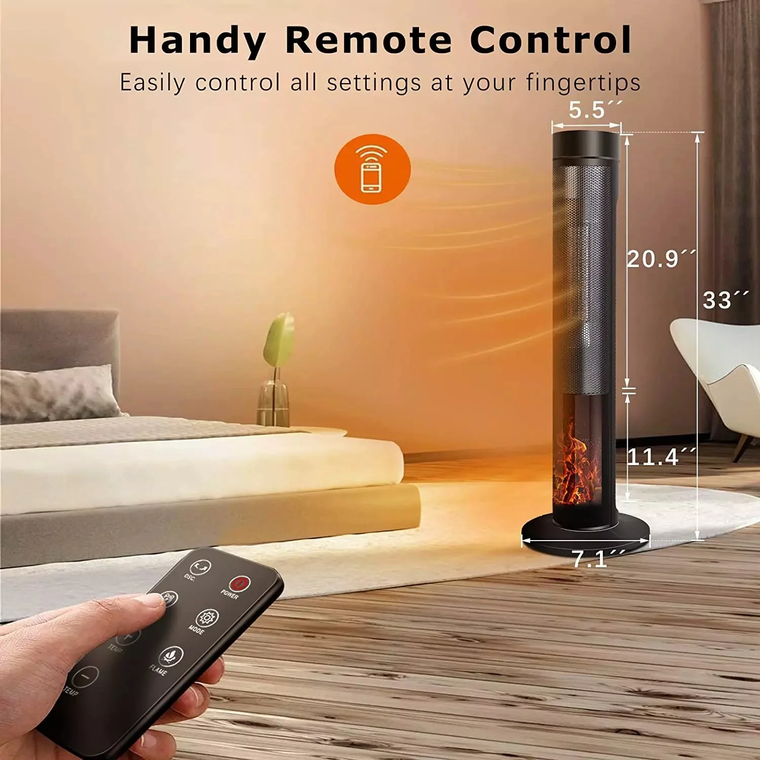 BOSSIN Ceramic Quiet-Heating Electric Space Heater with Thermostat and Timer SP01 - Image 11