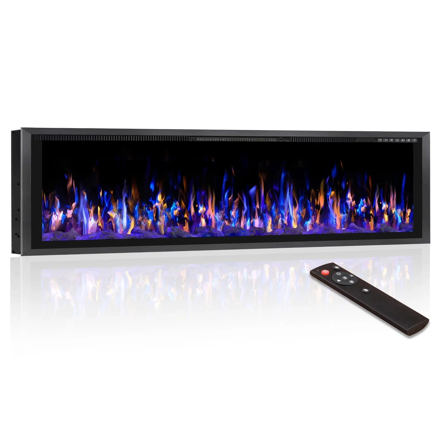 BOSSIN Electric Fireplace Ultra Narrow Frame &Wider screen with Adjustable Flame Color and Speed,Remote Control with Timer,750/1500W - Image 4