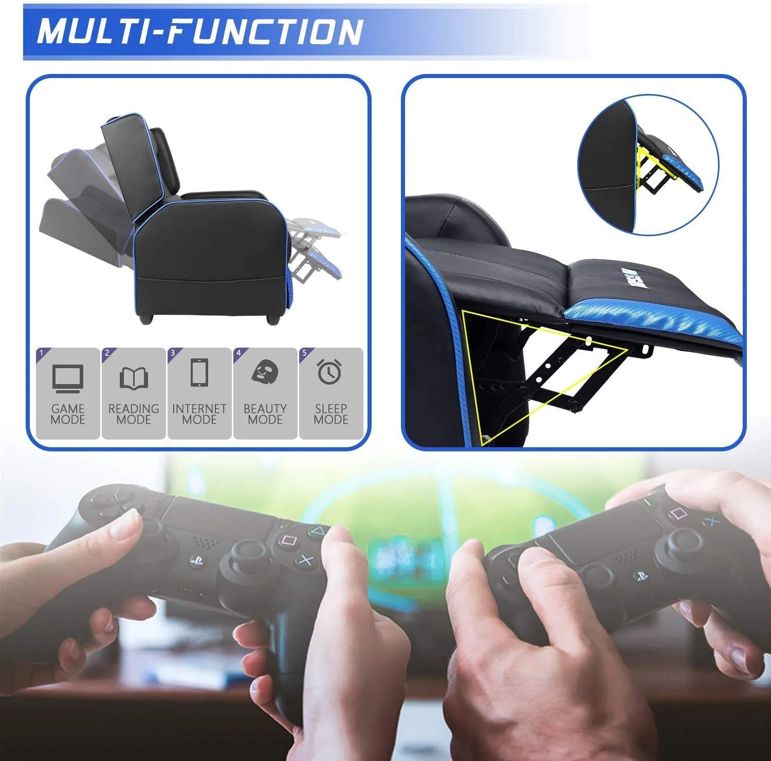 BOSSIN Ergonomic Gaming Recliner Chair,PU Leather Recliner Seating Sofa BGR01 - Image 20