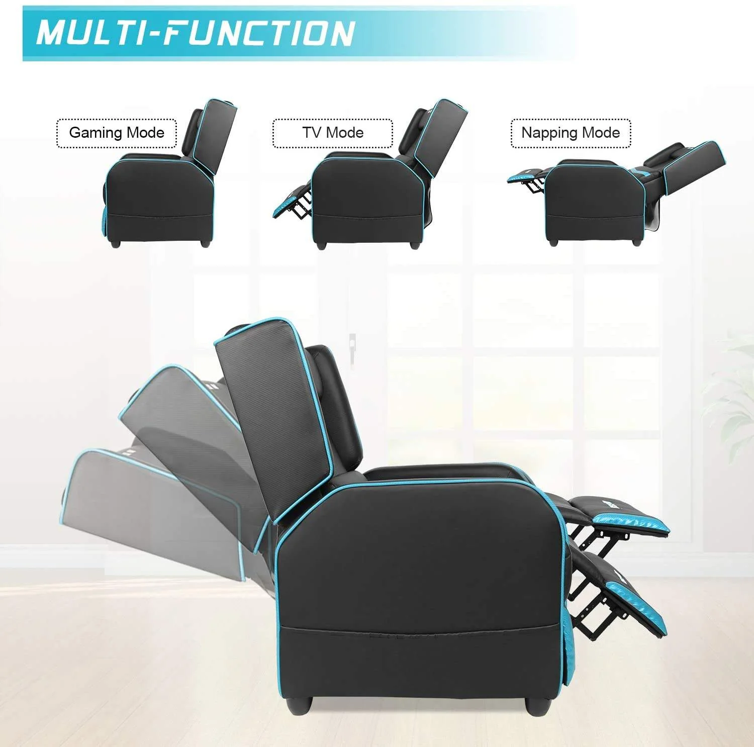 BOSSIN Ergonomic Gaming Recliner Chair,PU Leather Recliner Seating Sofa BGR01 - Image 33