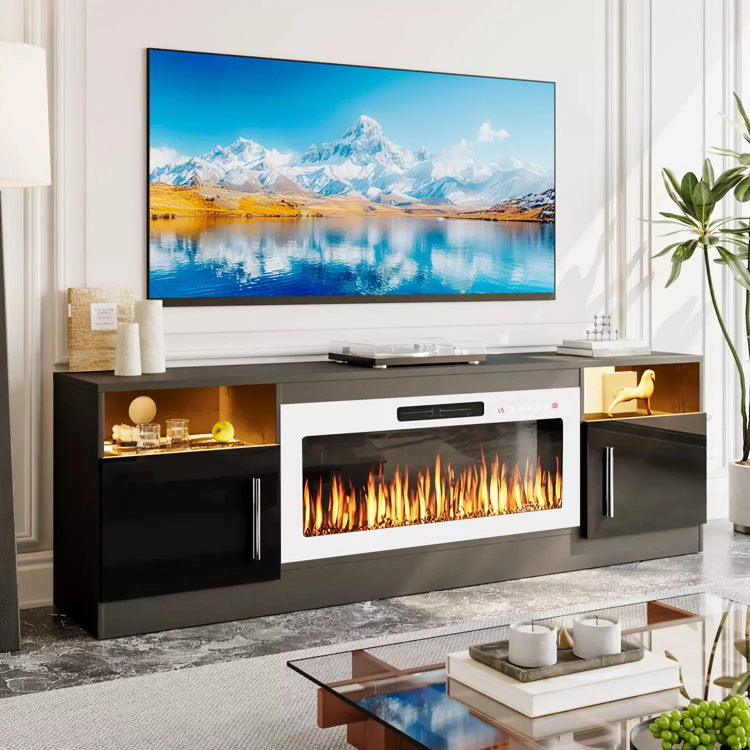 BOSSIN Fireplace TV Stand with 36" Fireplace,80" TV Stand - Image 8