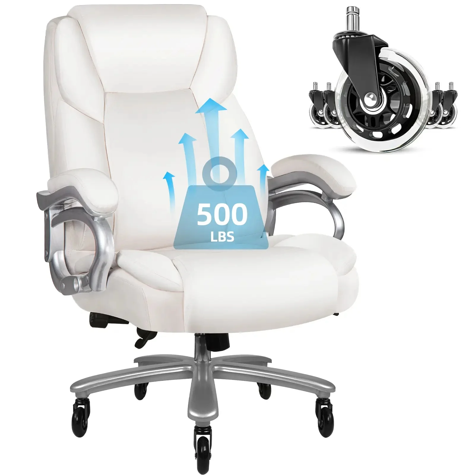 OFIKA Heavy Duty Big and Tall Office Chair, 500LBS High Back PU Leather Executive Chair OFC07 - Image 21
