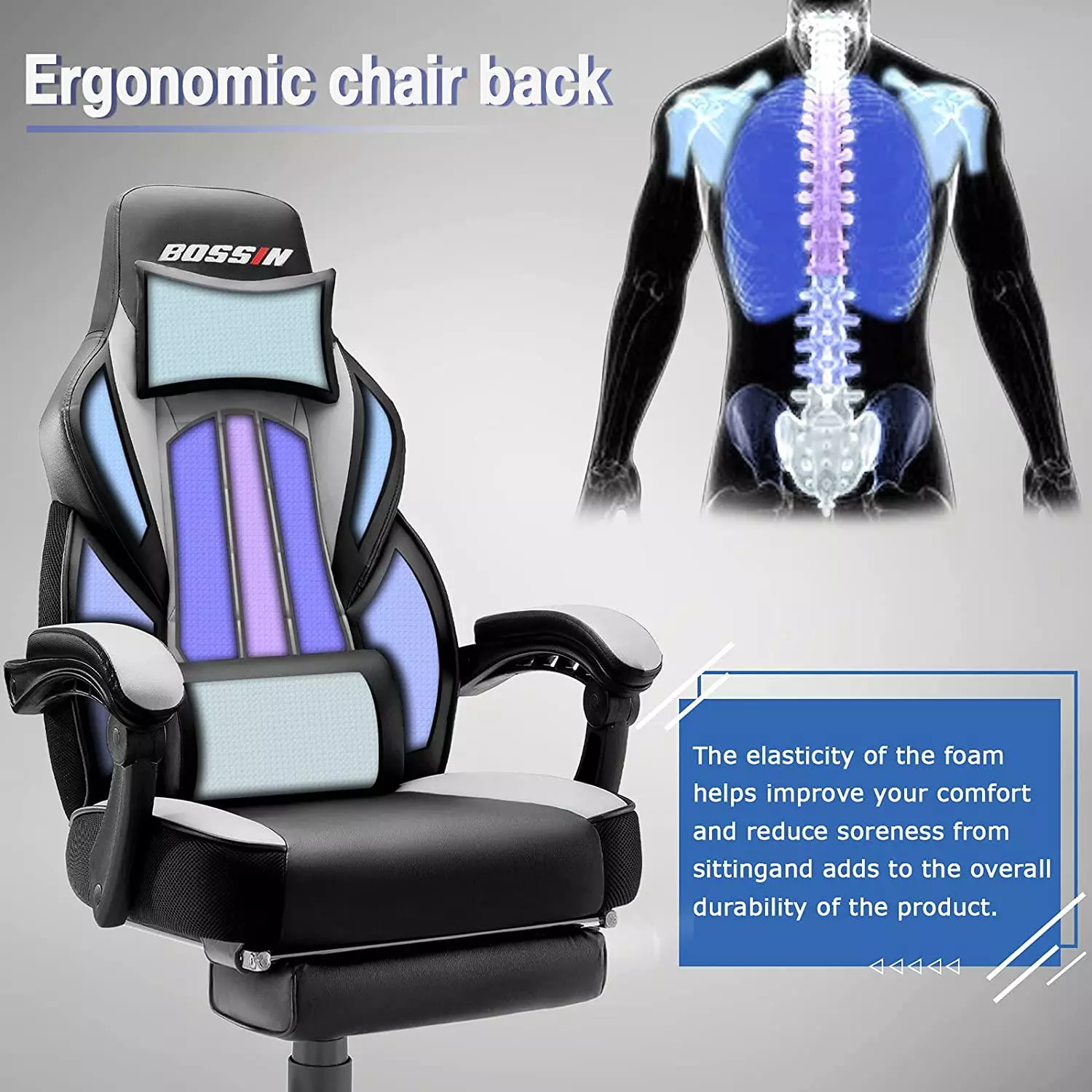 BOSSIN Big and Tall Heavy Duty PC Gaming Chair, Design for Big Guy BGC01 - Image 36