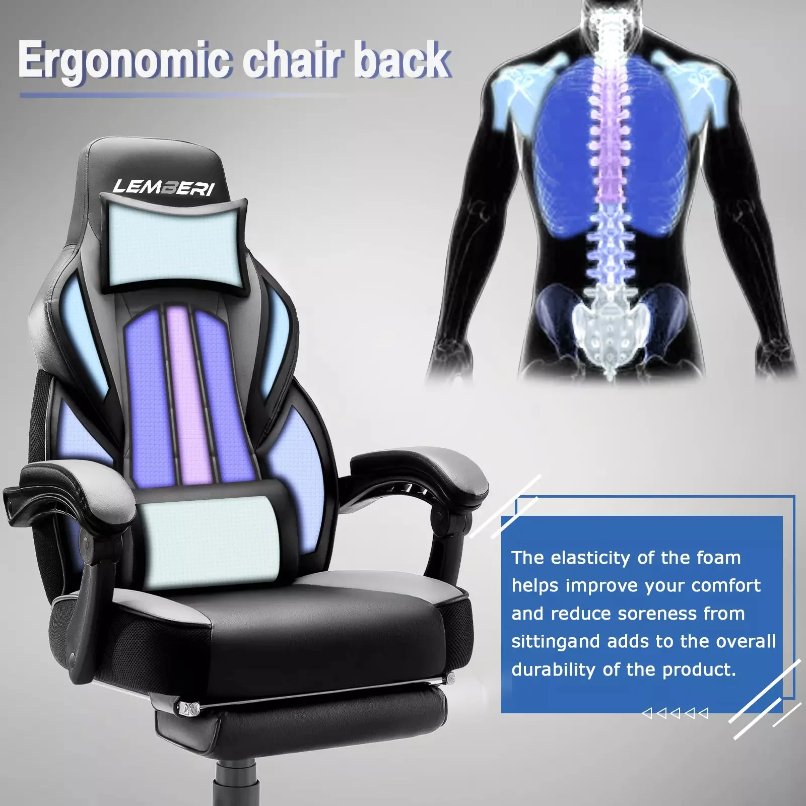 BOSSIN Big and Tall Heavy Duty PC Gaming Chair, Design for Big Guy BGC01 - Image 61