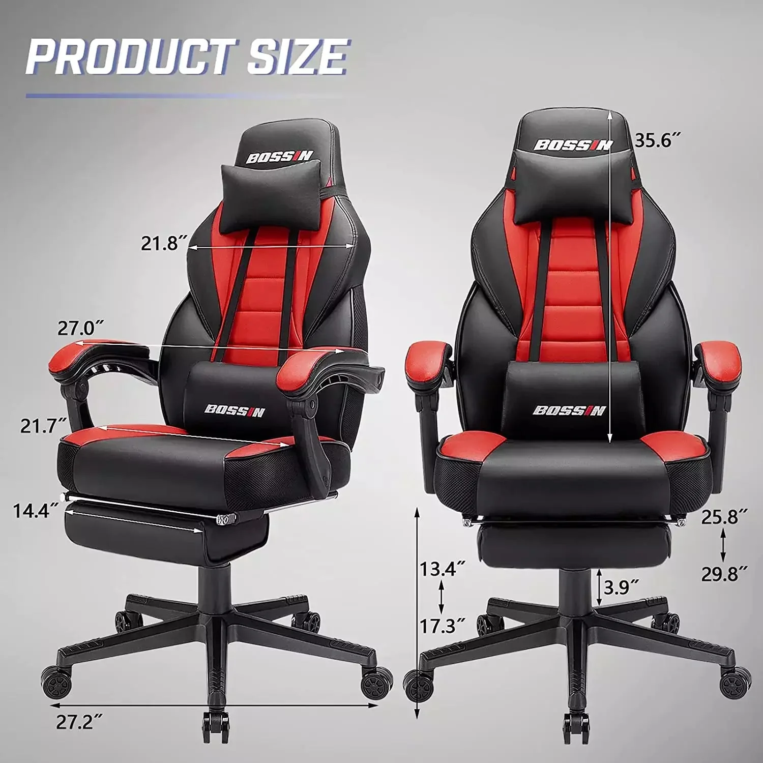 BOSSIN Big and Tall Heavy Duty PC Gaming Chair, Design for Big Guy BGC01 - Image 8