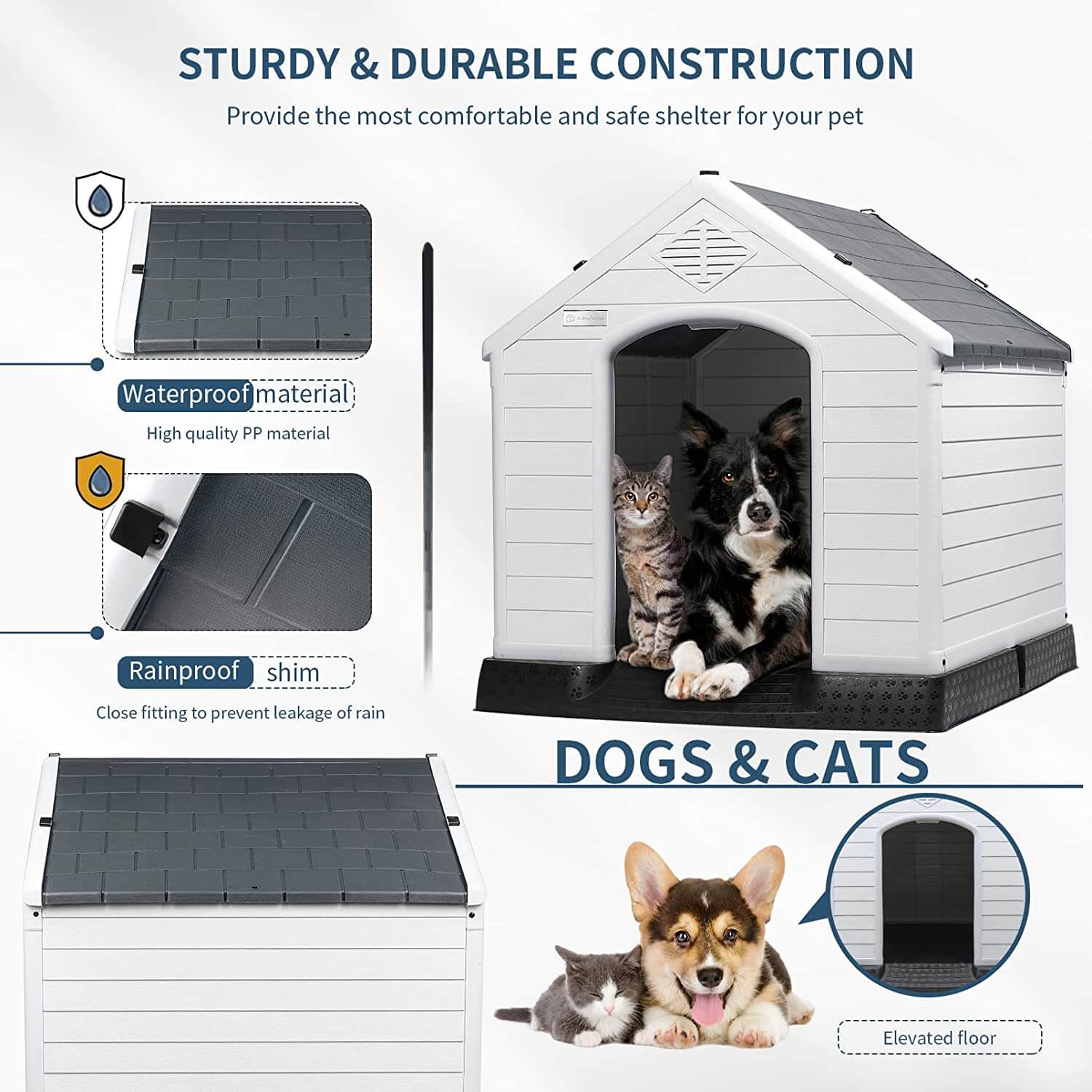 BOSSIN Indoor/Outdoor Durable Dog House with Air Vents and Elevated Floor - Image 15
