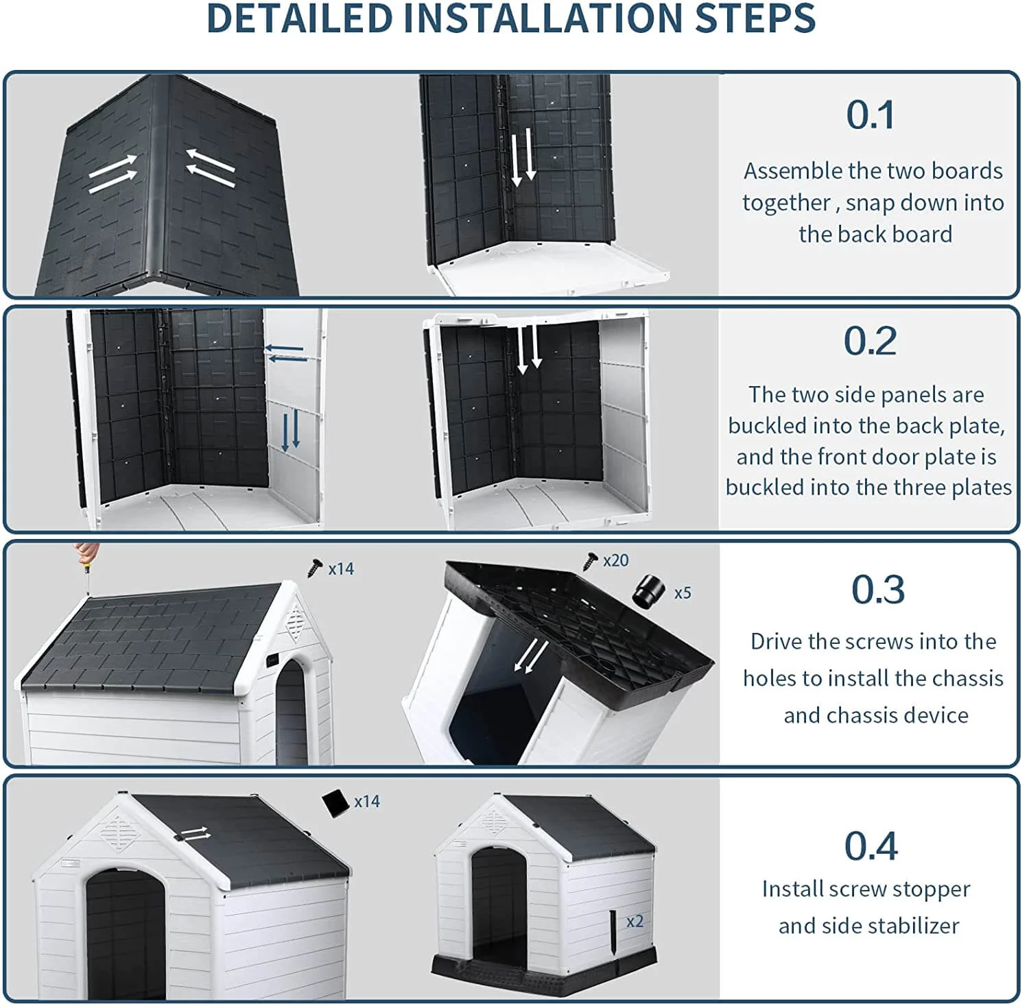BOSSIN Indoor/Outdoor Durable Dog House with Air Vents and Elevated Floor - Image 16
