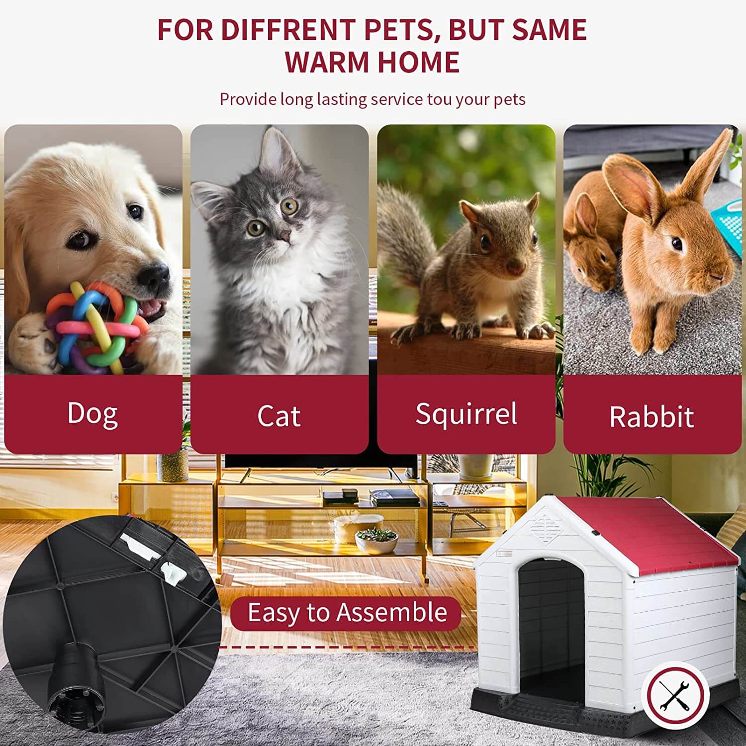 BOSSIN Indoor/Outdoor Durable Dog House with Air Vents and Elevated Floor - Image 22