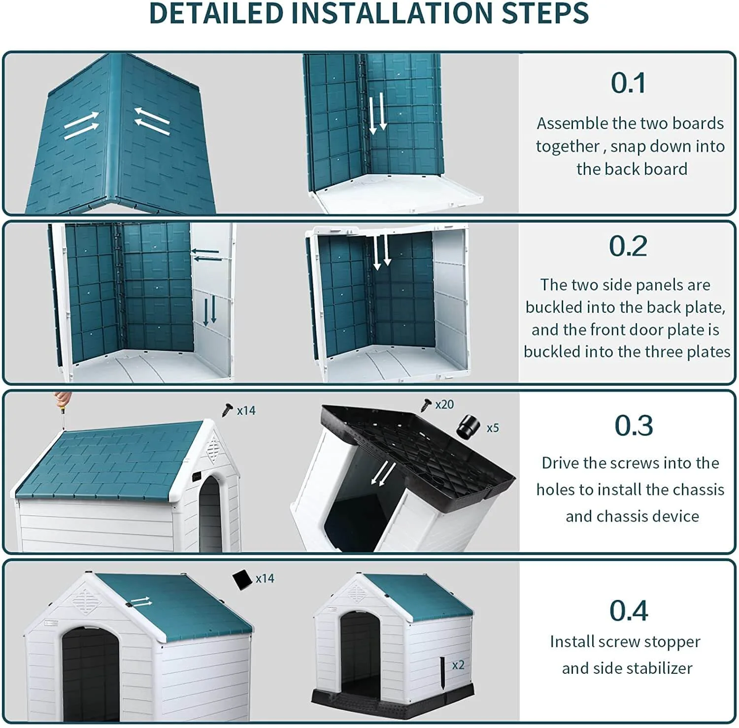 BOSSIN Indoor/Outdoor Durable Dog House with Air Vents and Elevated Floor - Image 7