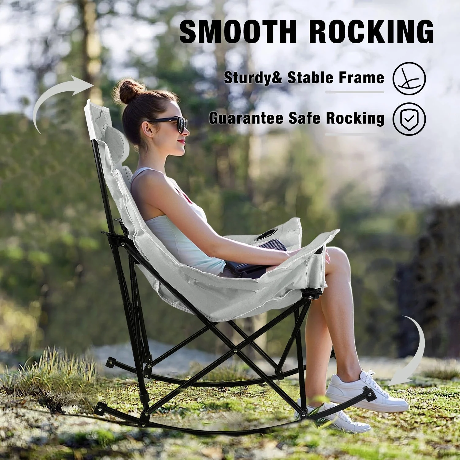 BOSSIN Portable Oversized Rocking Camping Chair for Adults,Outdoor Folding Chair with Storage Bag & Cup Holder - Image 11