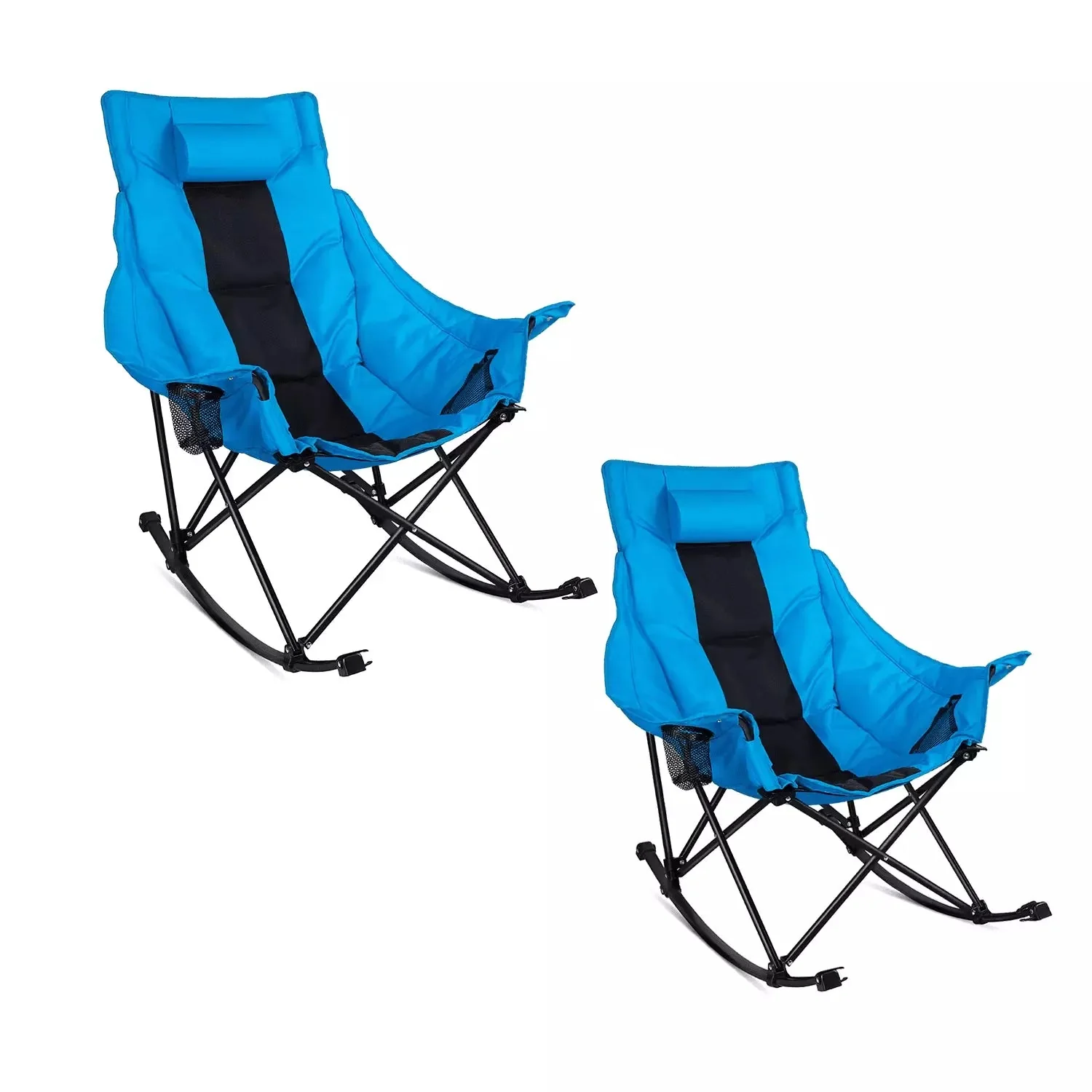 BOSSIN Portable Oversized Rocking Camping Chair for Adults,Outdoor Folding Chair with Storage Bag & Cup Holder - Image 22