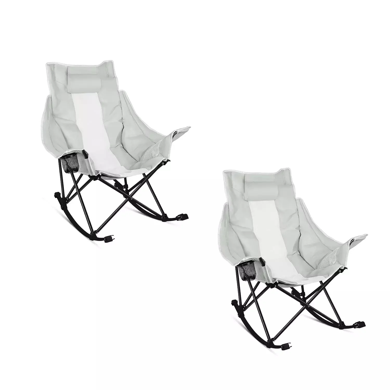 BOSSIN Portable Oversized Rocking Camping Chair for Adults,Outdoor Folding Chair with Storage Bag & Cup Holder - Image 24