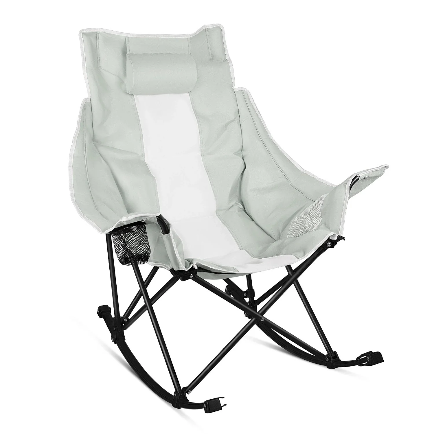 BOSSIN Portable Oversized Rocking Camping Chair for Adults,Outdoor Folding Chair with Storage Bag & Cup Holder - Image 8