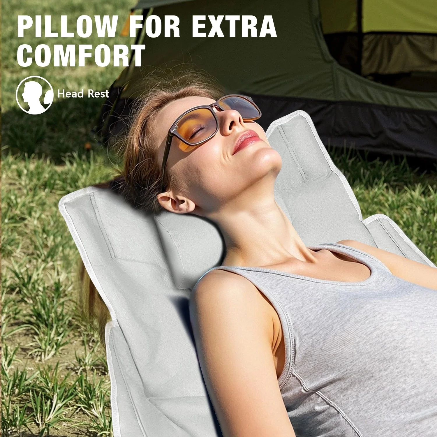 BOSSIN Portable Oversized Rocking Camping Chair for Adults,Outdoor Folding Chair with Storage Bag & Cup Holder - Image 9