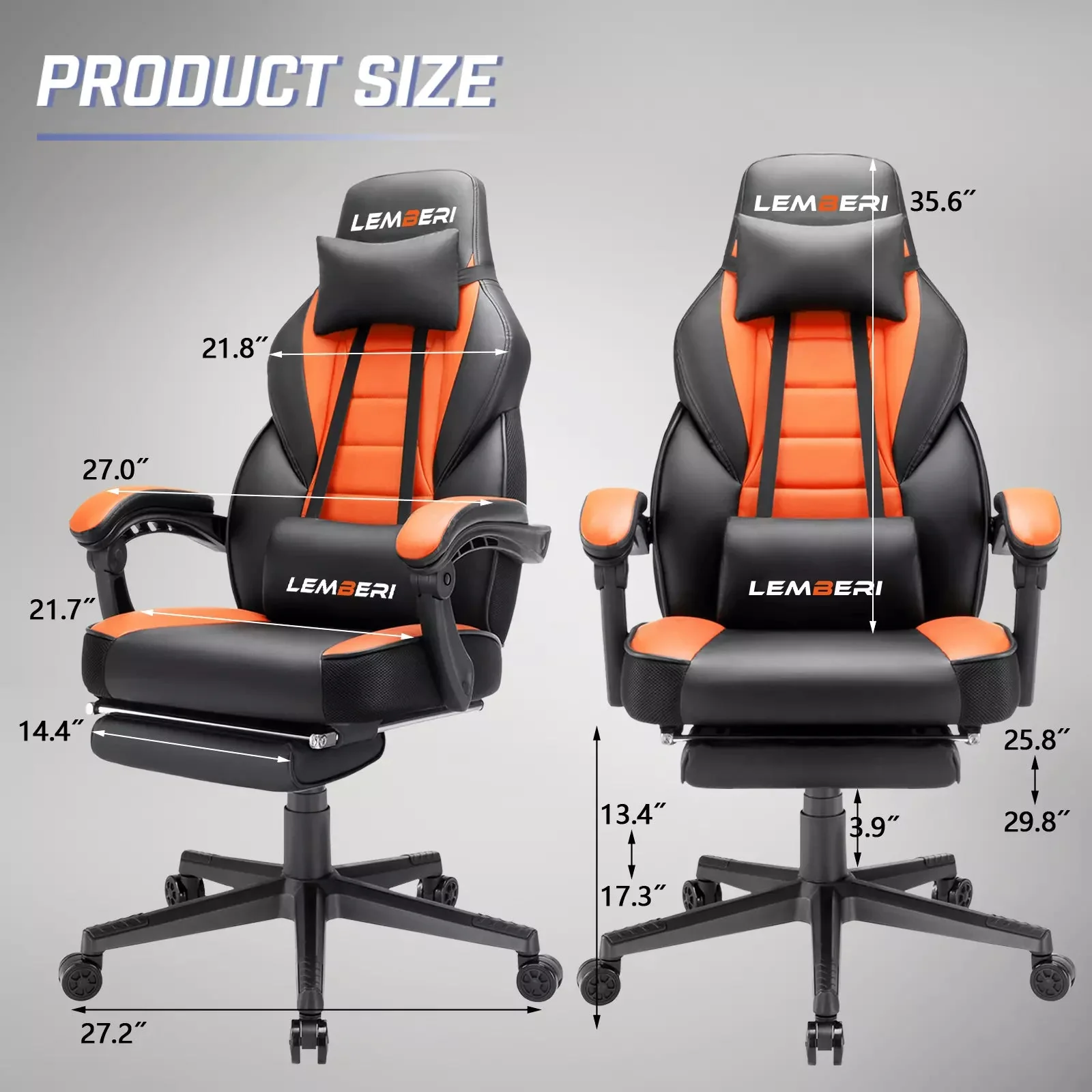 LEMBERI Big and Tall Heavy Duty PC Gaming Chair, Design for Big Guy LGC01 - Image 50
