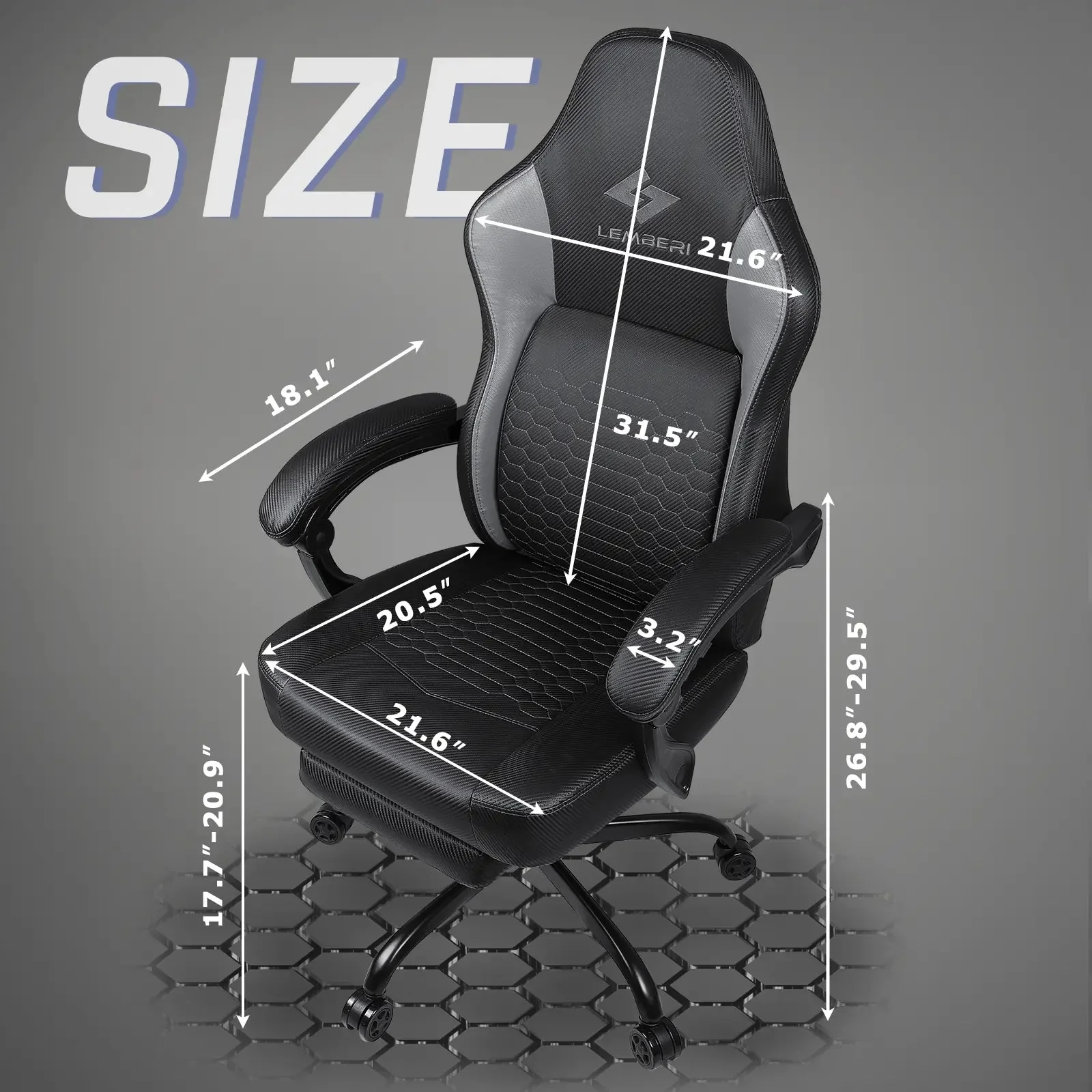 LEMBERI Big and Tall Gaming Chair 400lb Capacity,Gamer Chairs for Adults LGC02 - Image 10