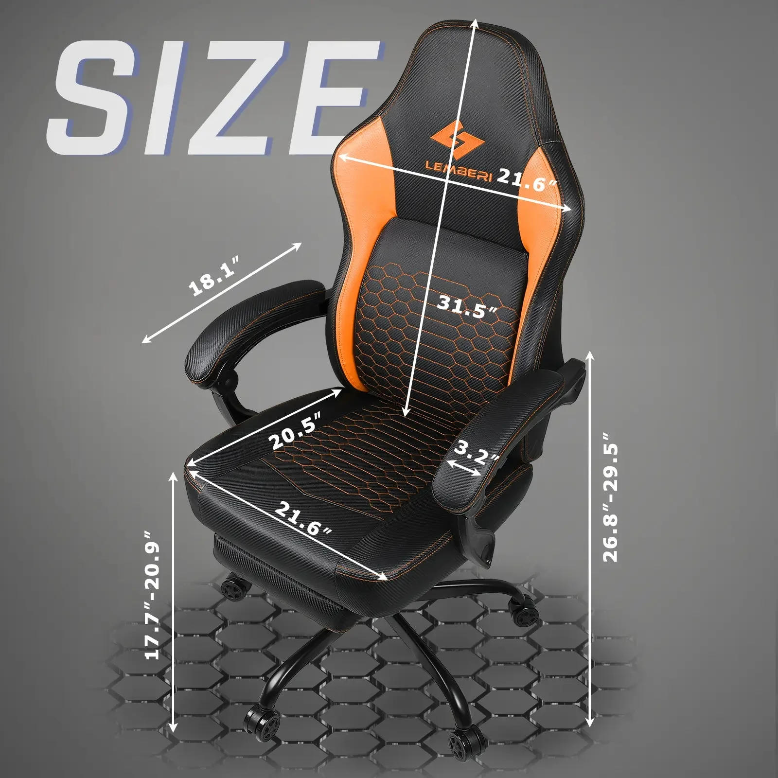 LEMBERI Big and Tall Gaming Chair 400lb Capacity,Gamer Chairs for Adults LGC02 - Image 24