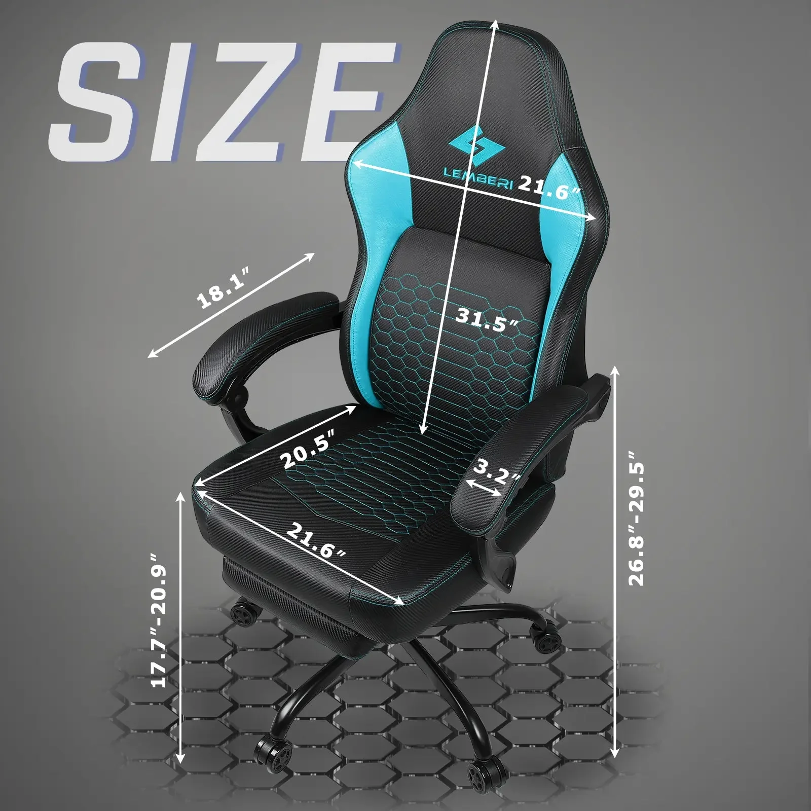 LEMBERI Big and Tall Gaming Chair 400lb Capacity,Gamer Chairs for Adults LGC02 - Image 31