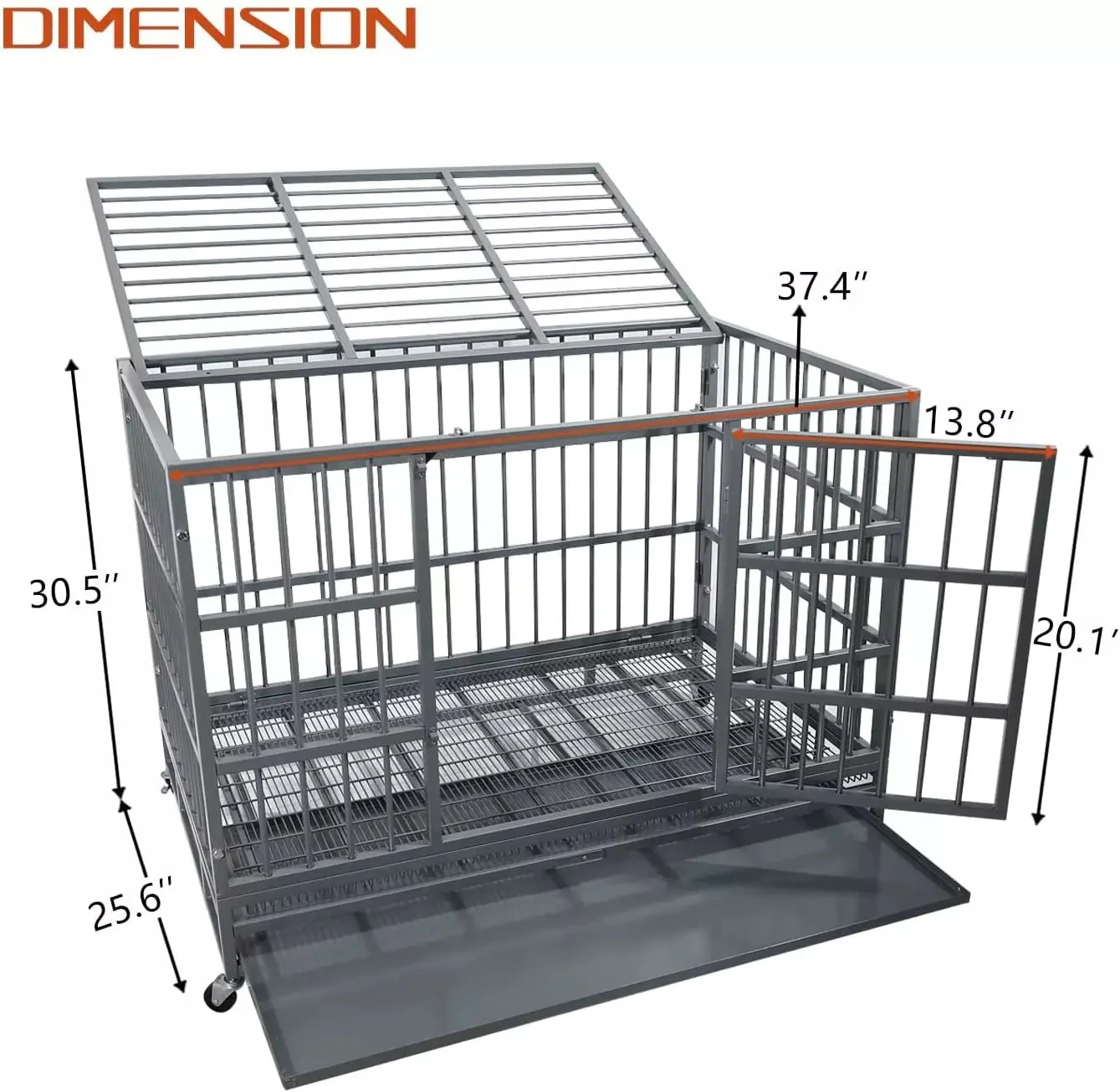 LEMBERI 48/38 inch Heavy Duty Indestructible Metal Dog Crate DC01 - Image 11