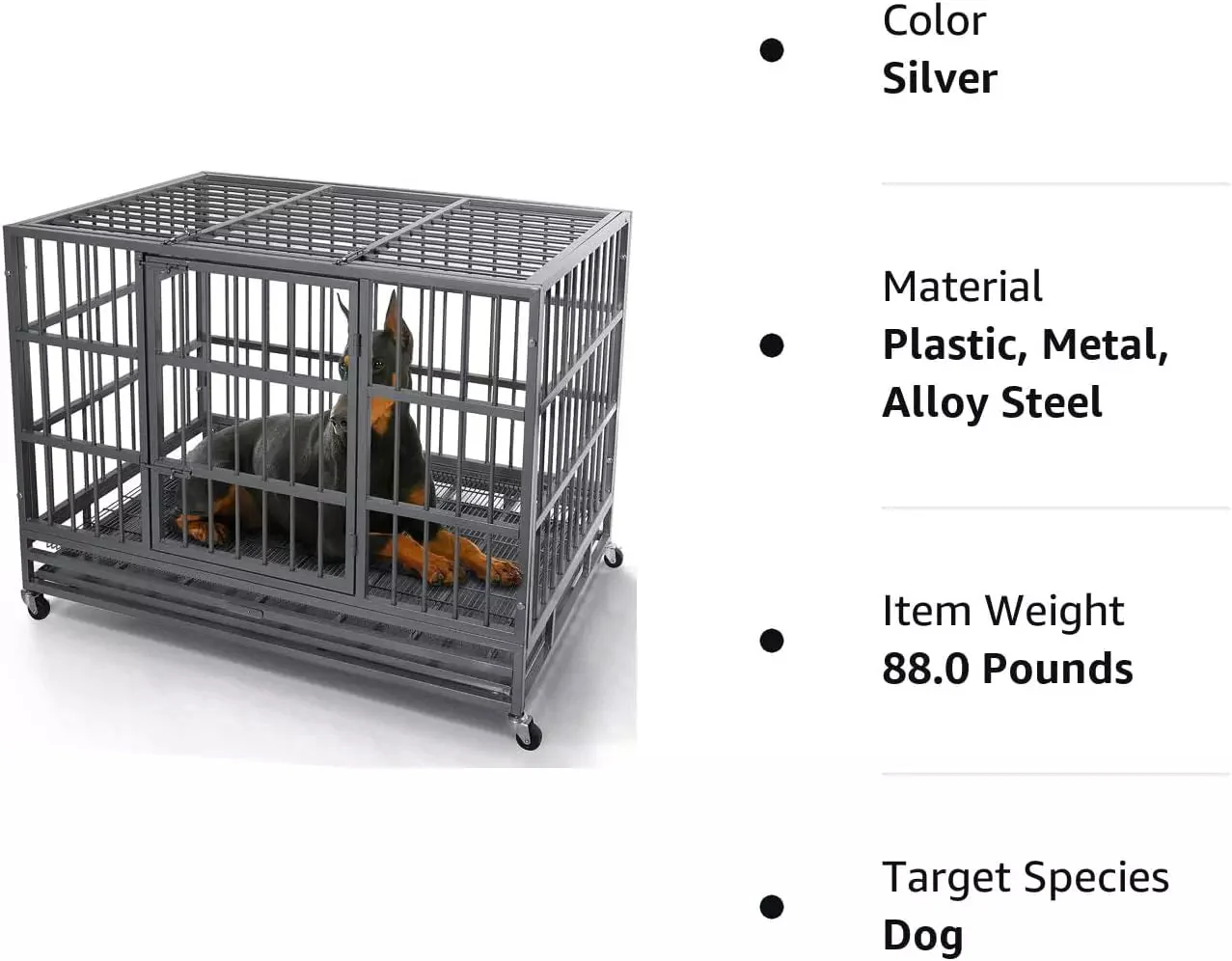 LEMBERI 48/38 inch Heavy Duty Indestructible Metal Dog Crate DC01 - Image 16