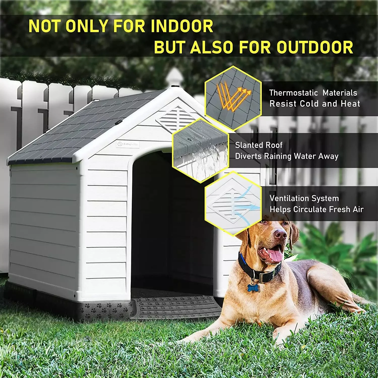 LEMBERI Indoor/Outdoor Durable Dog House with Air Vents and Elevated Floor DH01 - Image 11