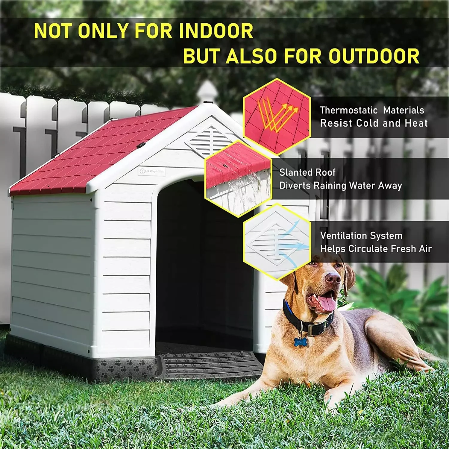 LEMBERI Indoor/Outdoor Durable Dog House with Air Vents and Elevated Floor DH01 - Image 19