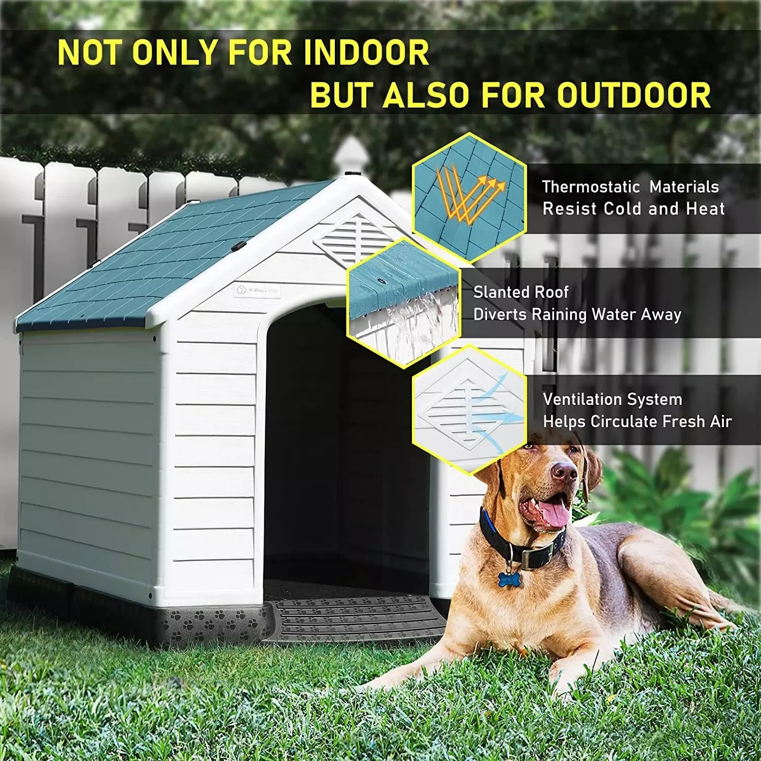 LEMBERI Indoor/Outdoor Durable Dog House with Air Vents and Elevated Floor DH01 - Image 27