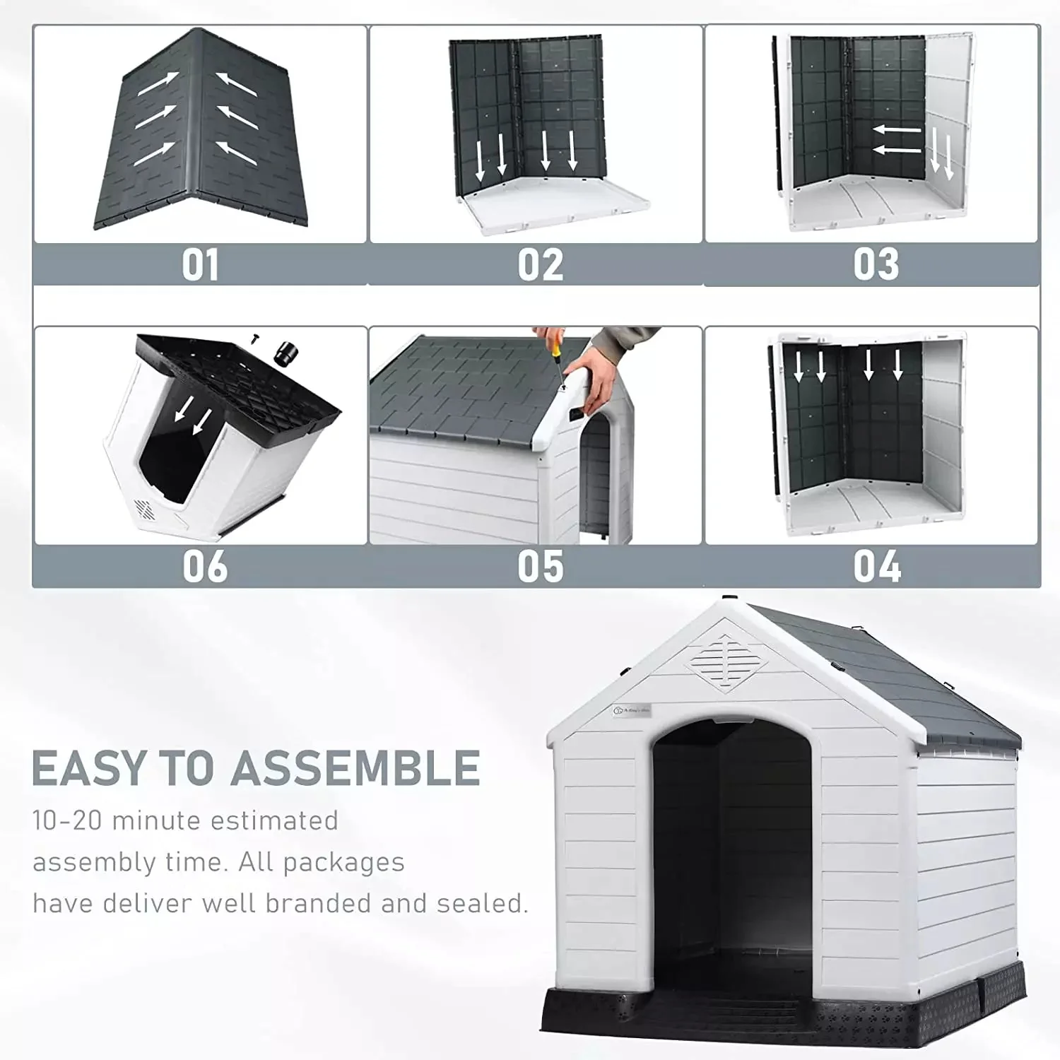 LEMBERI Indoor/Outdoor Durable Dog House with Air Vents and Elevated Floor DH01 - Image 38