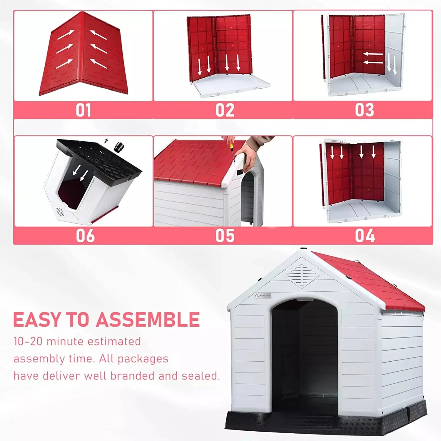 LEMBERI Indoor/Outdoor Durable Dog House with Air Vents and Elevated Floor DH01 - Image 46