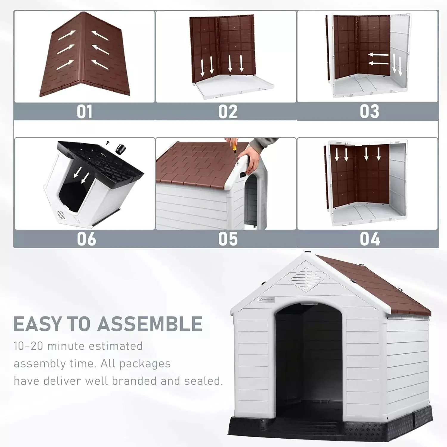 LEMBERI Indoor/Outdoor Durable Dog House with Air Vents and Elevated Floor DH01 - Image 54