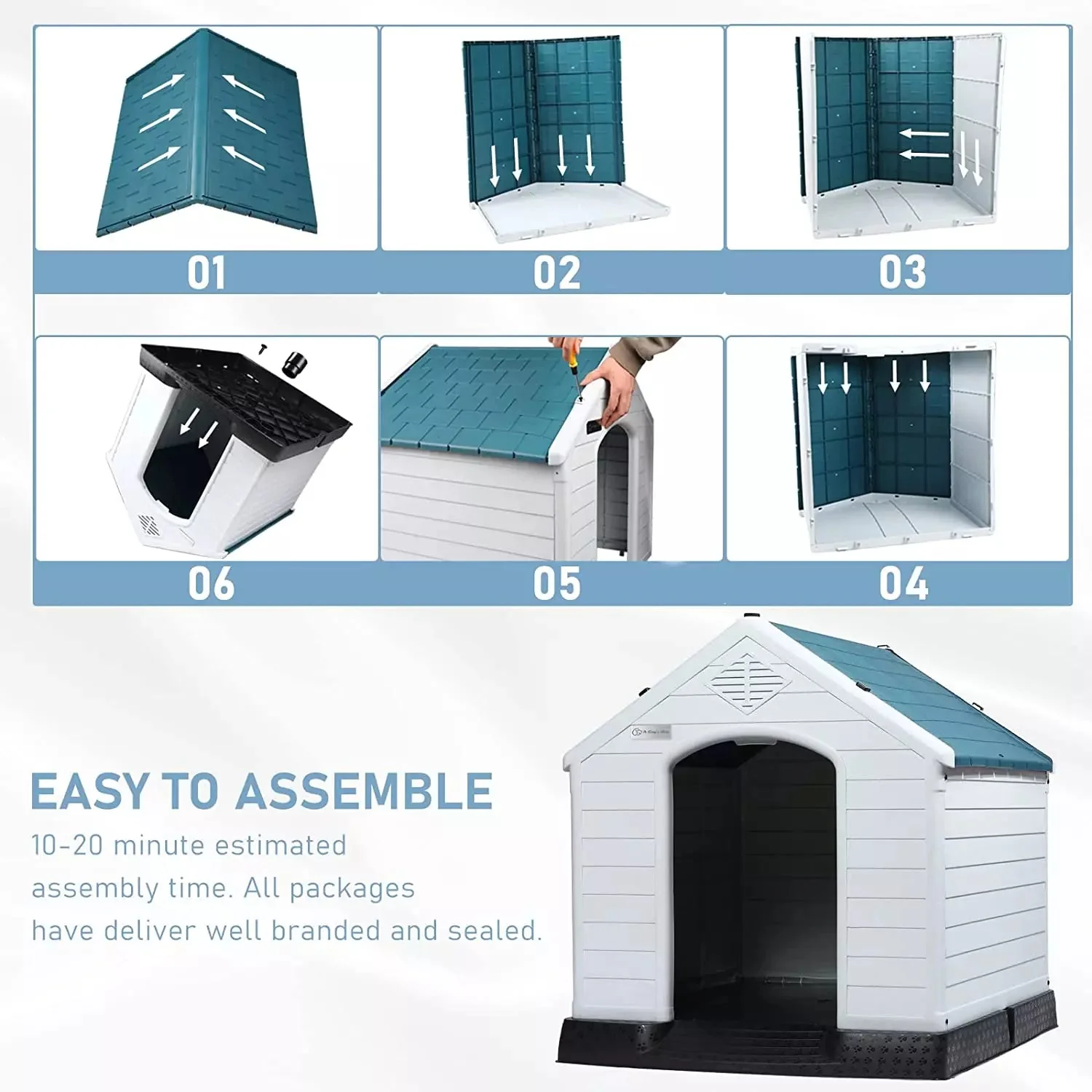 LEMBERI Indoor/Outdoor Durable Dog House with Air Vents and Elevated Floor DH01 - Image 6