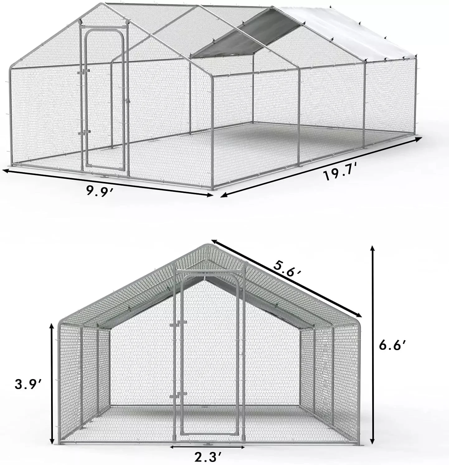 LEMBERI Large Metal Chicken Coop with Waterproof and Anti-UV Cover CC01 - Image 16