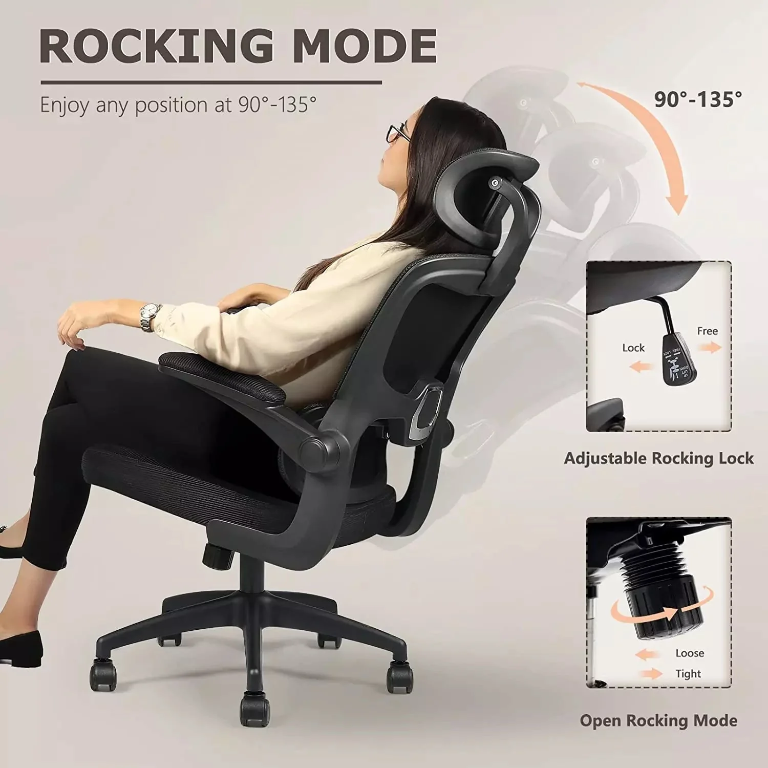 OFIKA Ergonomic Office Chair, High Back Mesh Desk Chair with Adjustable Headrest - Image 14