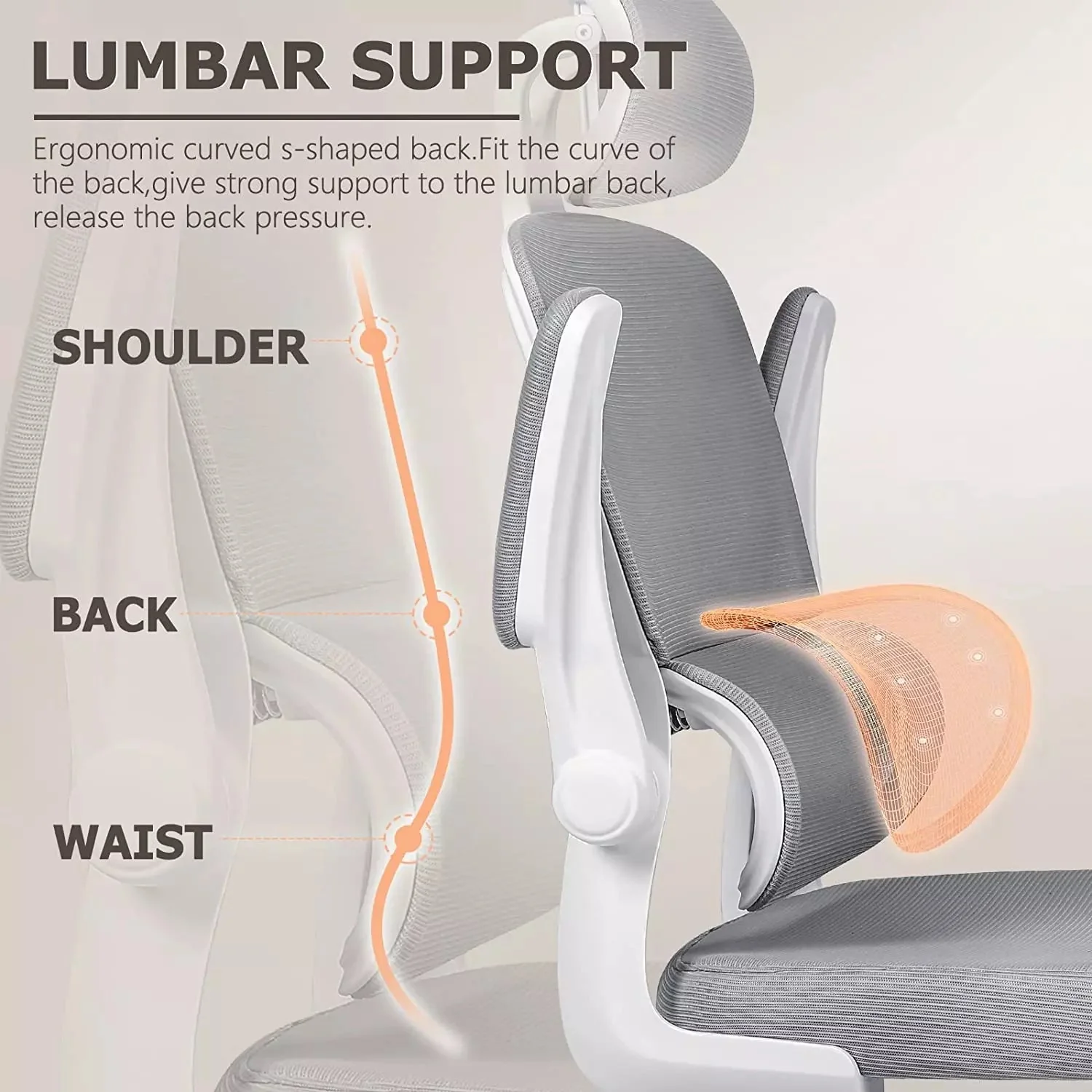 OFIKA Ergonomic Office Chair, High Back Mesh Desk Chair with Adjustable Headrest - Image 3