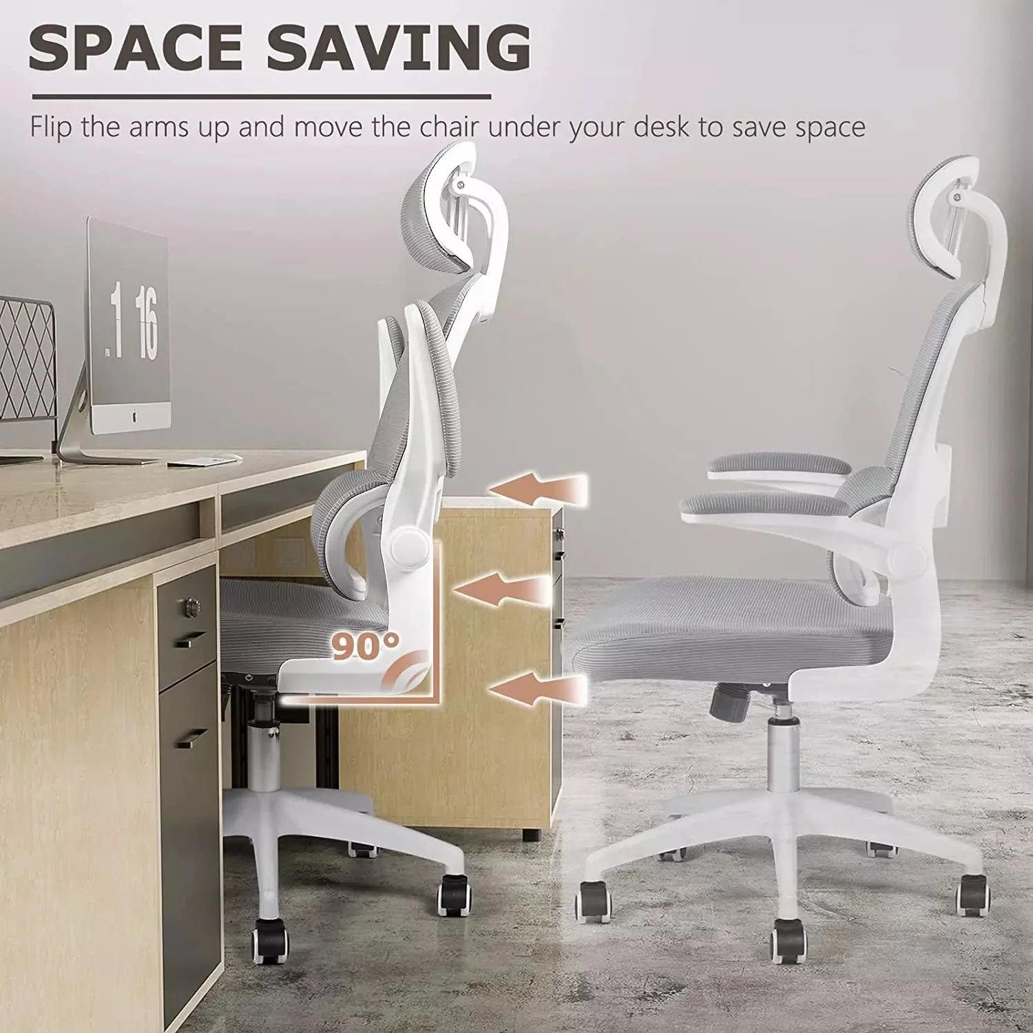 OFIKA Ergonomic Office Chair, High Back Mesh Desk Chair with Adjustable Headrest - Image 6