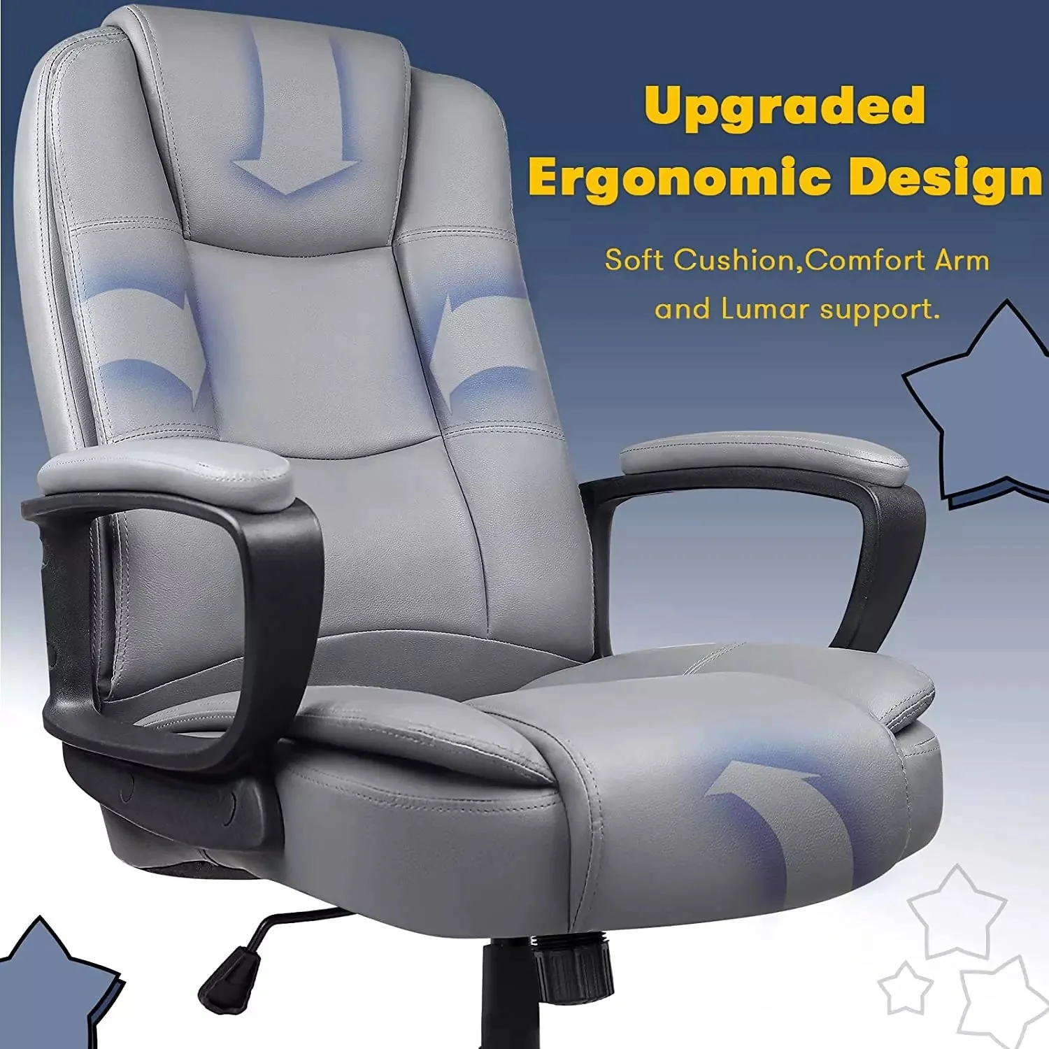 OFIKA High Back Heavy Duty Executive Leather Office Chair, 400LBS 8Hours, OFC01 - Image 28