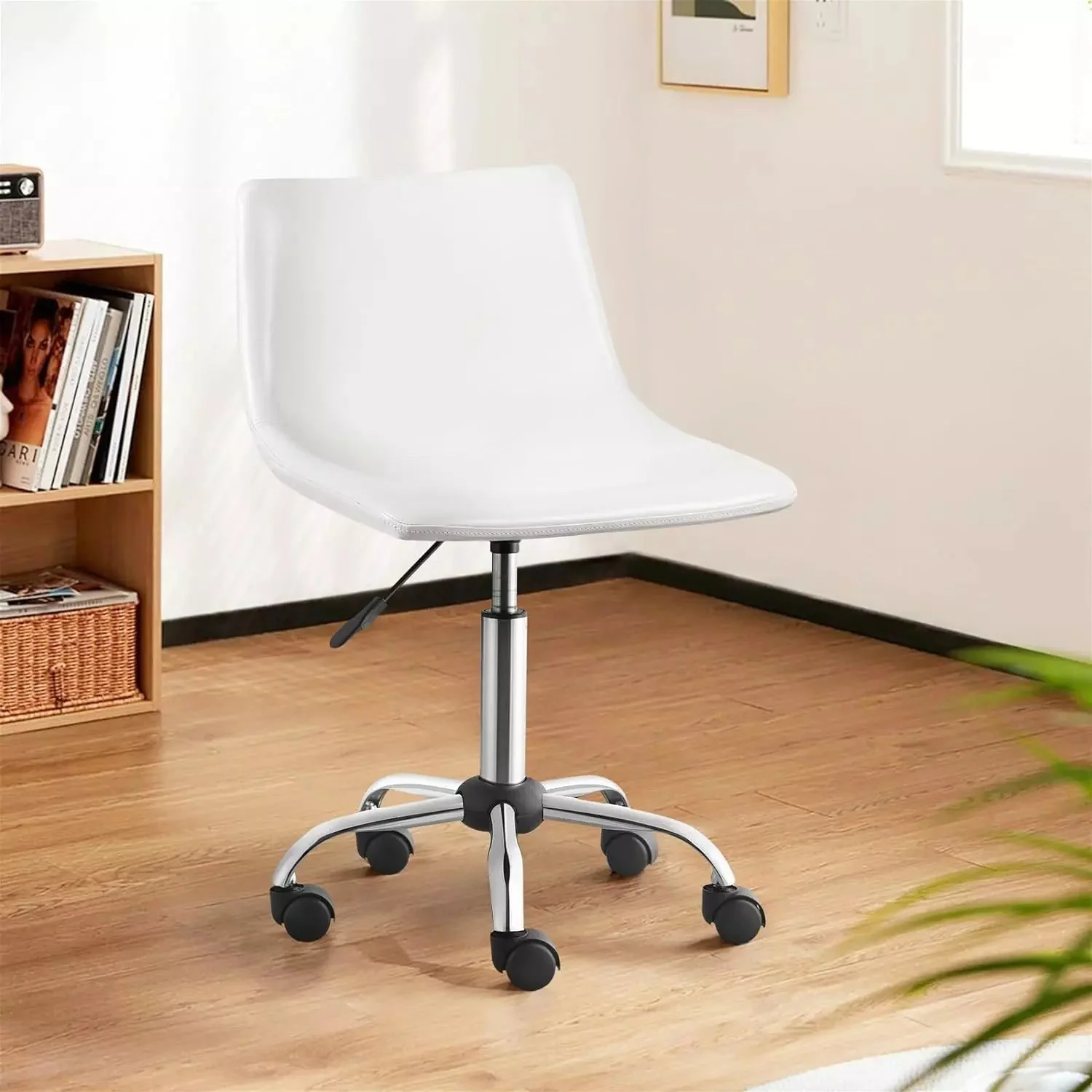 OFIKA Mid Back PU Leather Task Chair,Home Office Desk Chairs with Wheels - Image 21