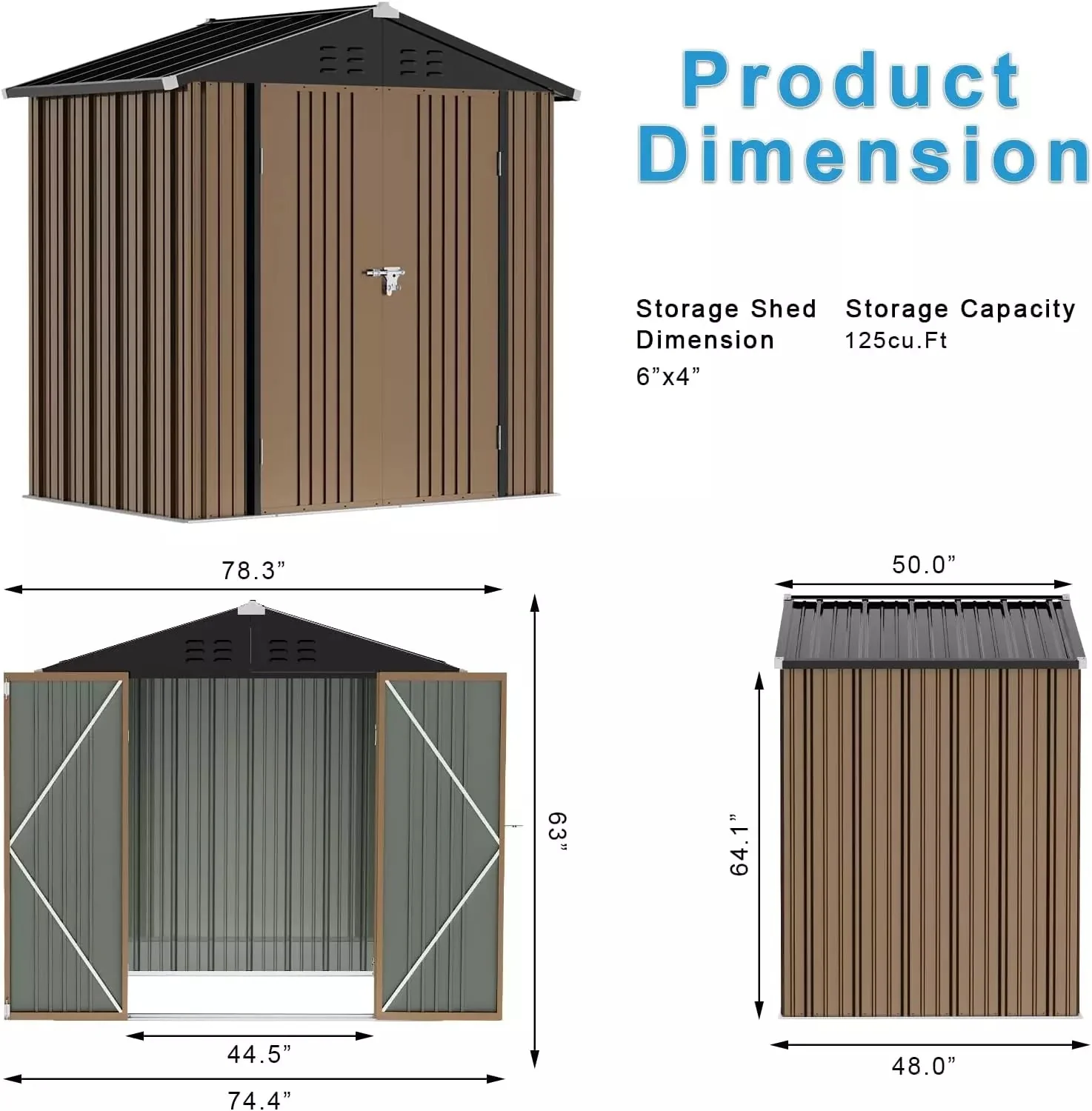 VITESSE Outdoor Storage Metal Shed House with Single Lockable Door - Image 21