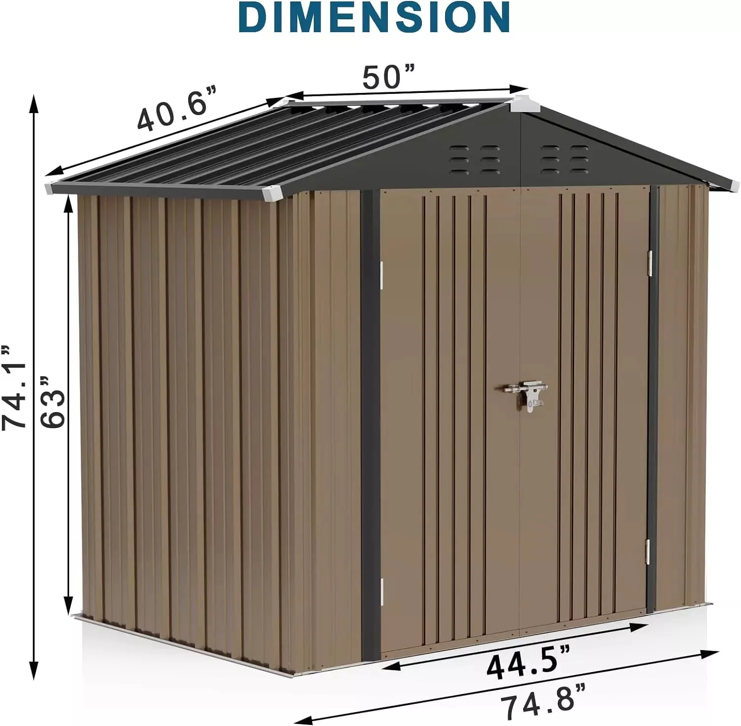 VITESSE Outdoor Storage Metal Shed House with Single Lockable Door - Image 27